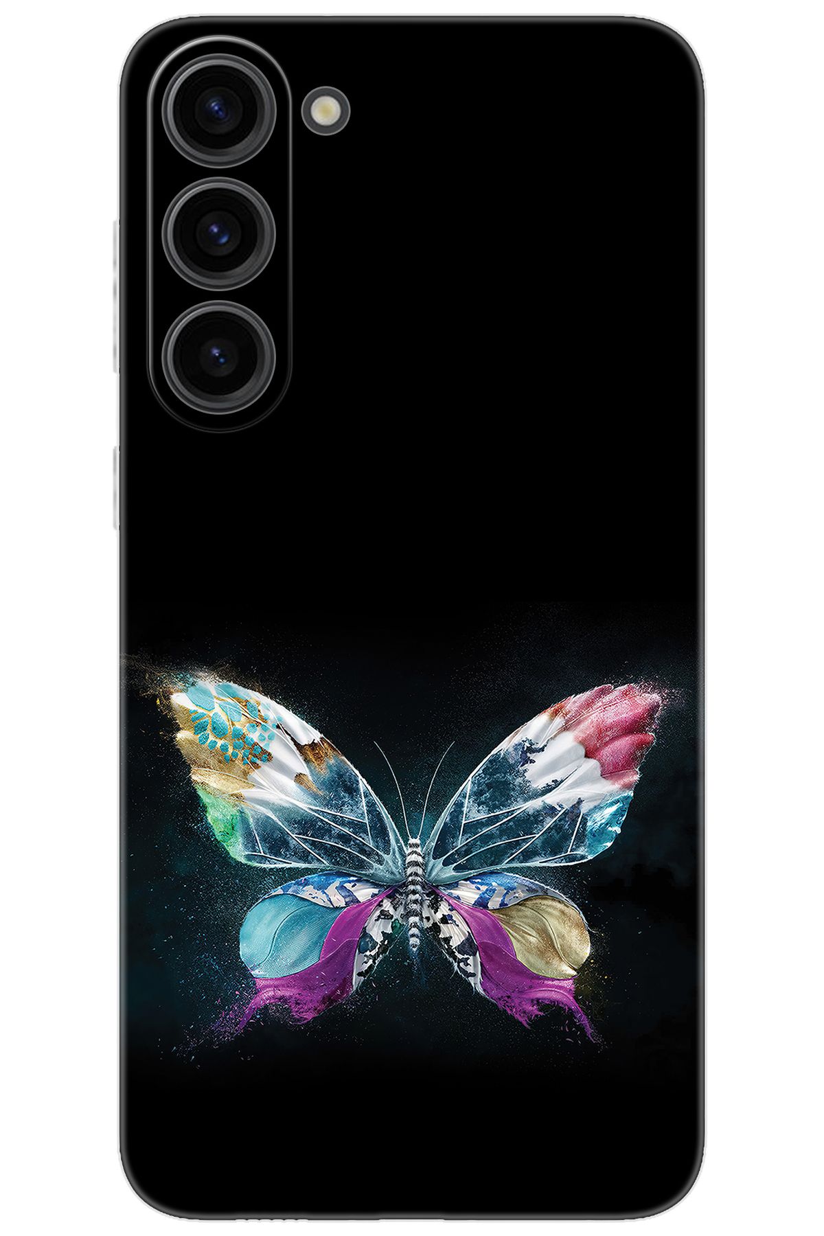 Ceppare Samsung Galaxy S23 PLUS (SM-S916B) Uyumlu Kılıf Desen Baskı Silikon Kelebek Resim STK:548 CP-QjLCcfM