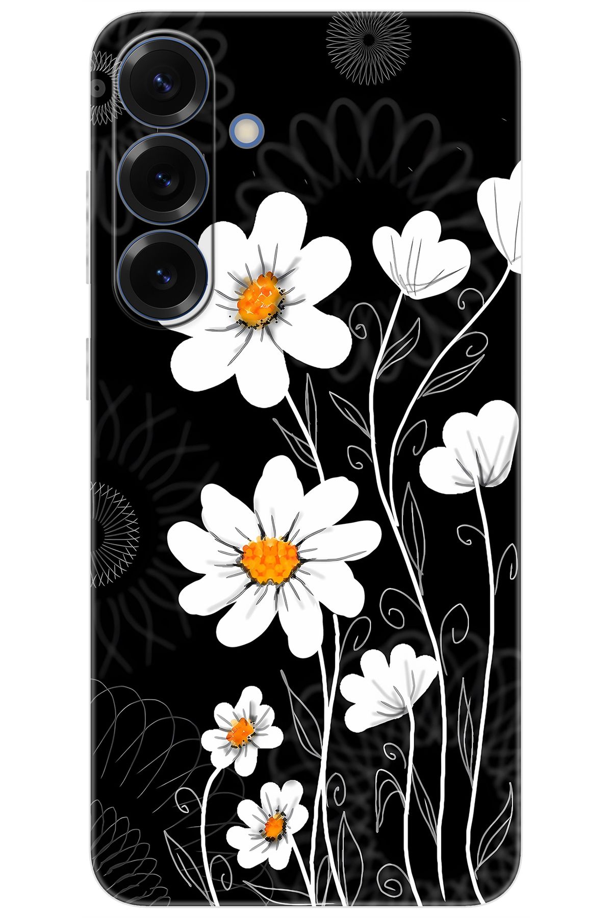 Ceppare Samsung Galaxy S25 PLUS (SM-S936B) Uyumlu Kılıf Desen Baskılı Silikon Papatya STK:693 CP-vUozmds