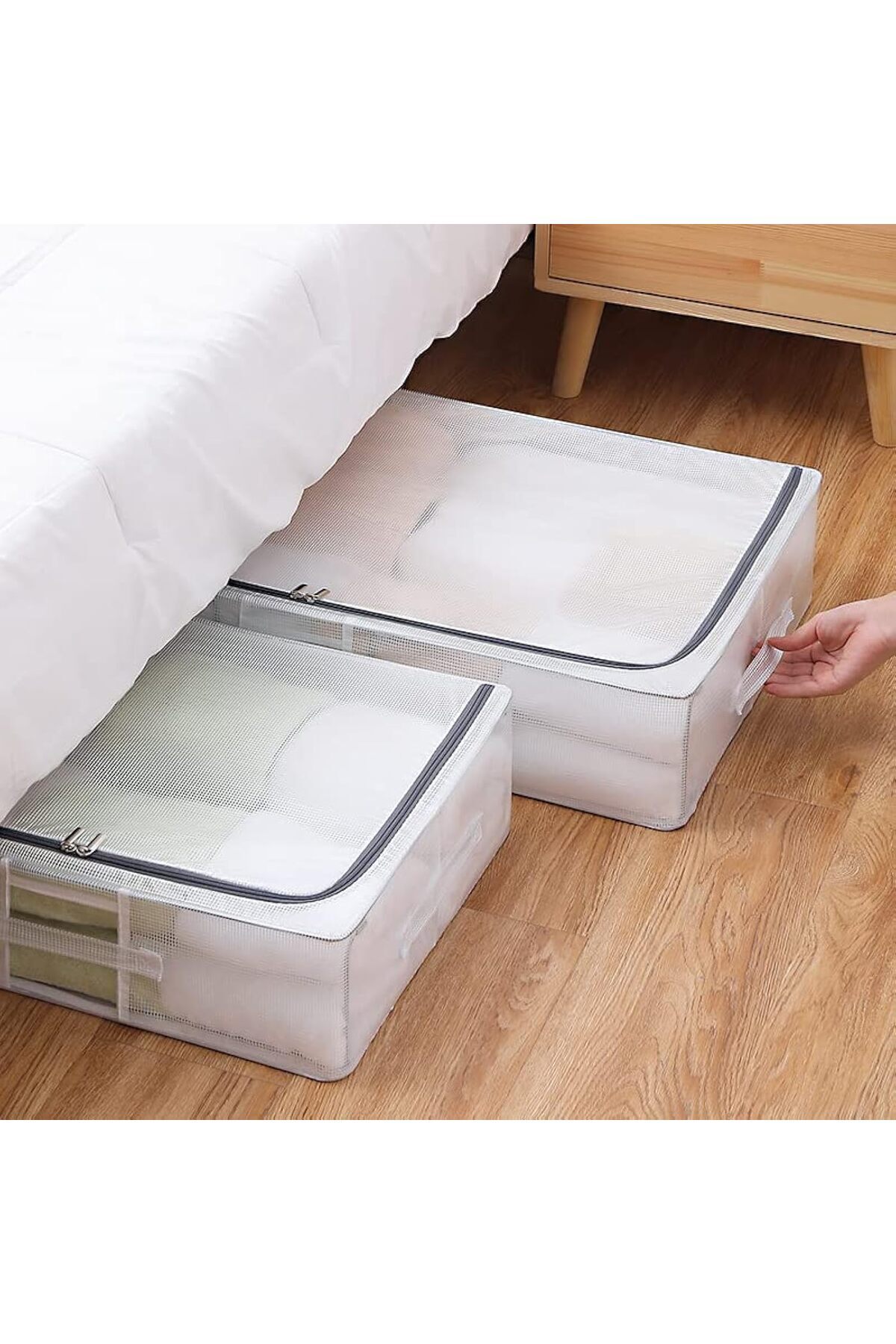 Generic-Maykela Under Bed Storage Box Foldable Storage Bag Organizer with Reinforced Handle Clear Window Fo 1
