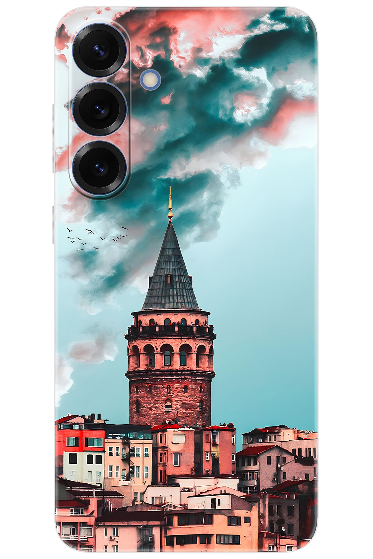 Ceppare Samsung Galaxy S25 PLUS (SM-S936B) Uyumlu Kılıf Desen Baskı Silikon Galata Kulesi STK:688 CP-bc4TOyp