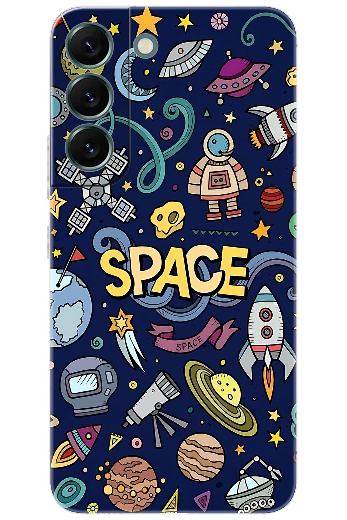 Ceppare Samsung Galaxy S22 PLUS (SM-S906E) Uyumlu Kılıf Desen Baskılı Silikon Space STK:623 CP-JMCz1bi