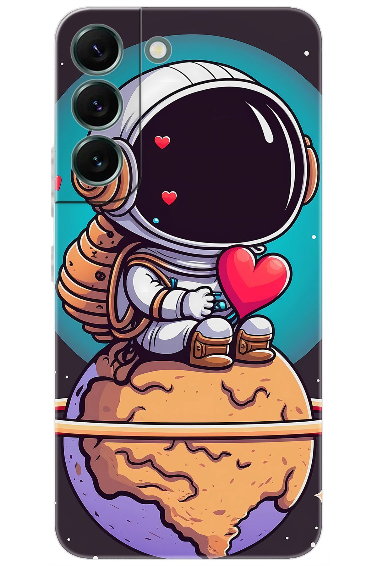 Ceppare Samsung Galaxy S22 PLUS (SM-S906E) Uyumlu Kılıf Desenli Silikon Astronot Serisi STK:1007 CP-dkAIP8v
