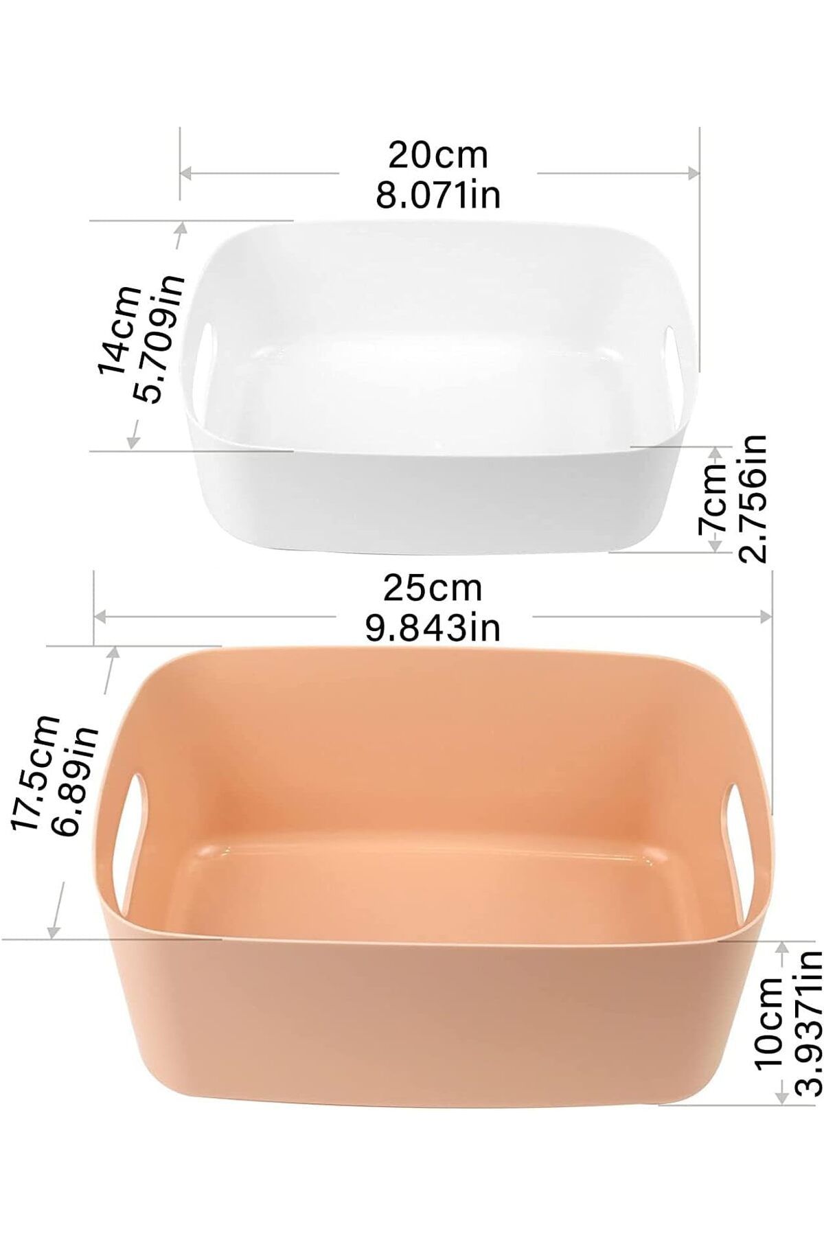 Generic-SYOSI Plastic Storage Basket, 6 Pc Open Storage Boxes with Handles - Multiple Colour Organisation B 2
