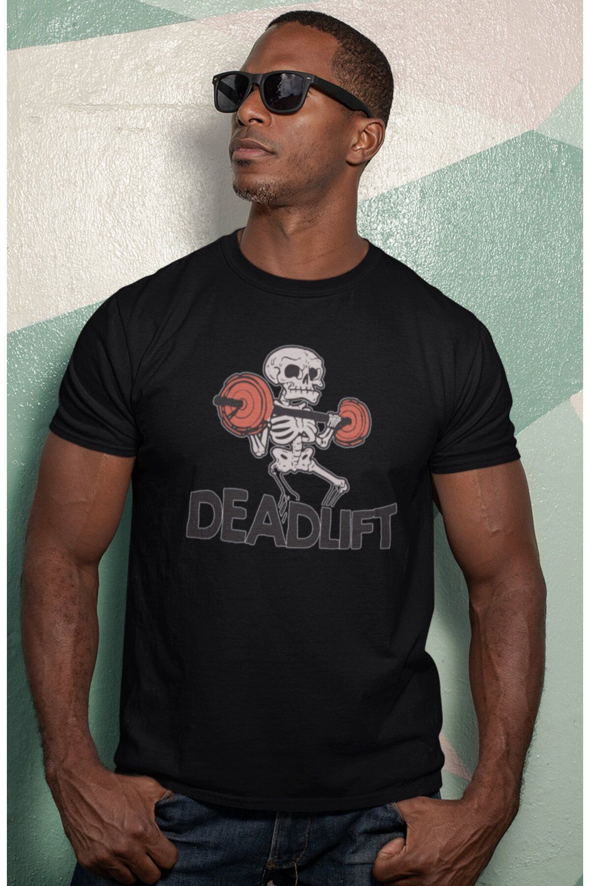 Fuddy Moda Unisex Deadlift Yazılı Tişört, Oversize Fitness Gym Temalı T-shirt