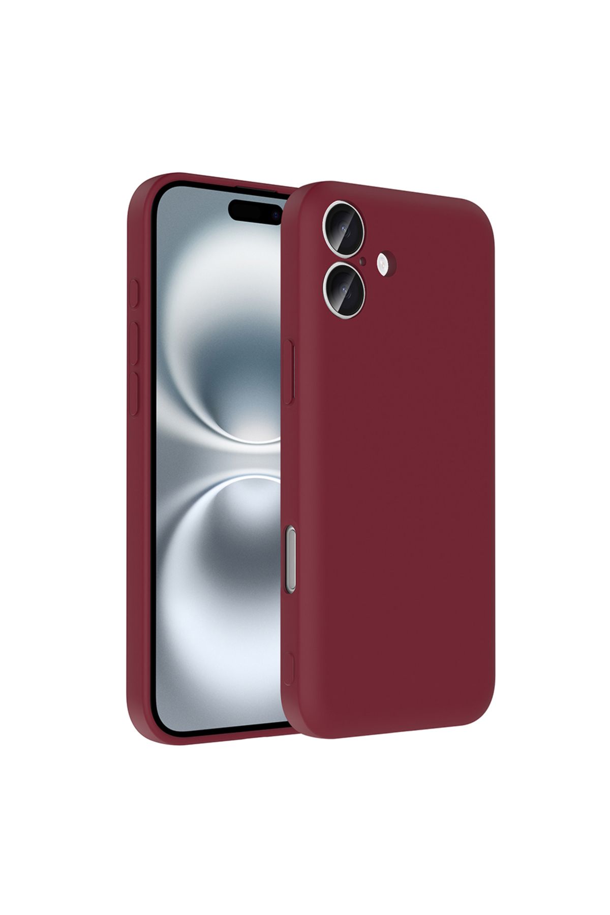HTstore iPhone Uyumlu 16 Kılıf Kamera Korumalı Kartlık Hazneli Zore Vitra Kapak-Mürdüm