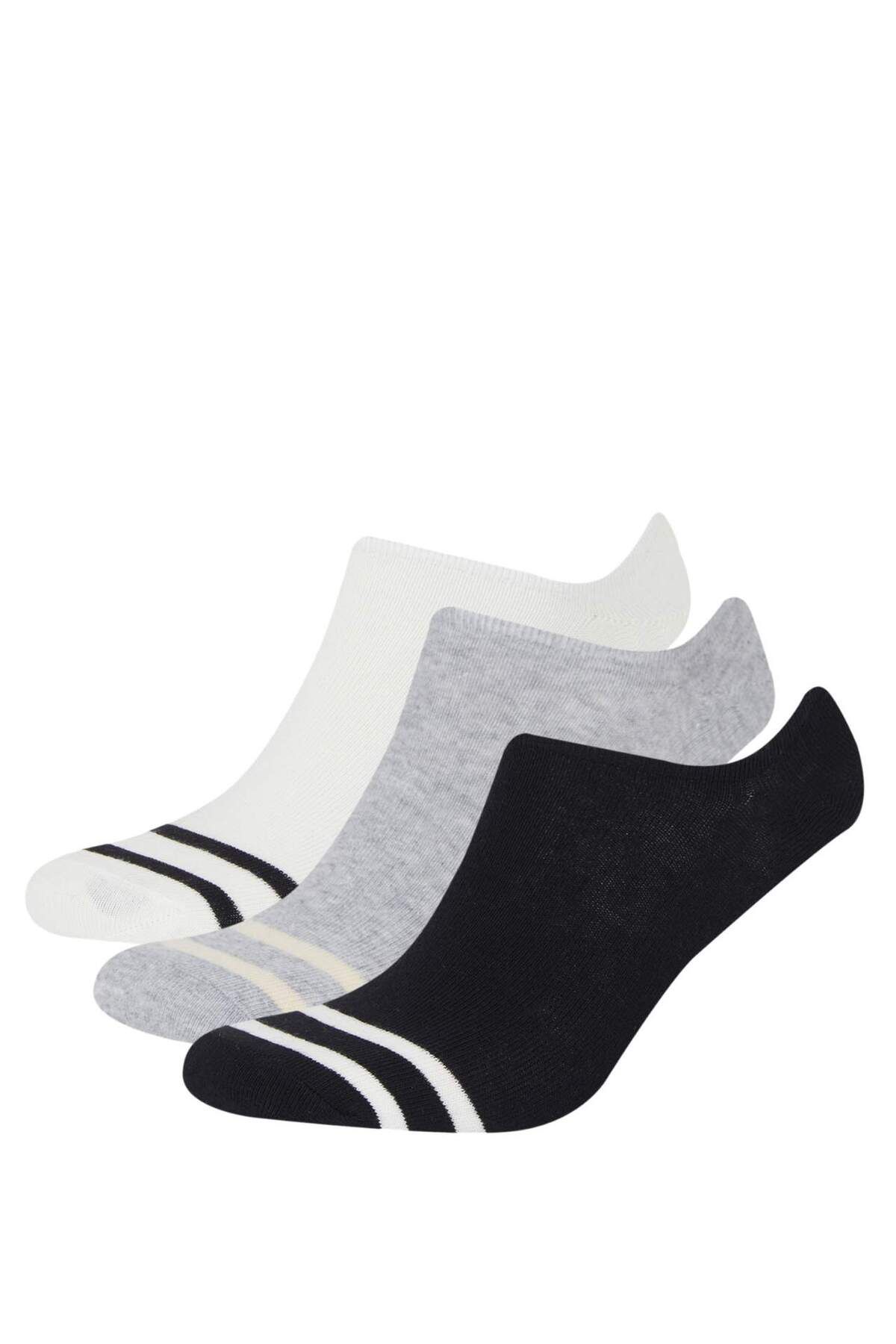 DeFacto Erkek 3lü Pamuklu Sneaker Çorap D9950AXNS