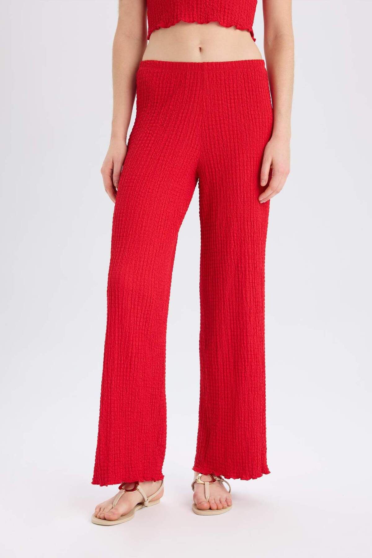 DeFacto Wide Leg Geniş Paça Bürümcük Pantolon D4415AX25SP