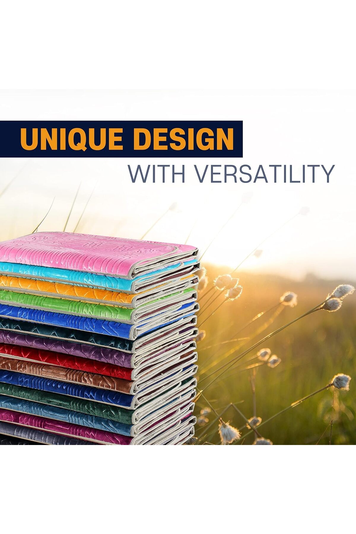 سجادة صلاة مع دعم للظهر/كرسي أرضي قابل للطي للتأمل وجيب للحمل