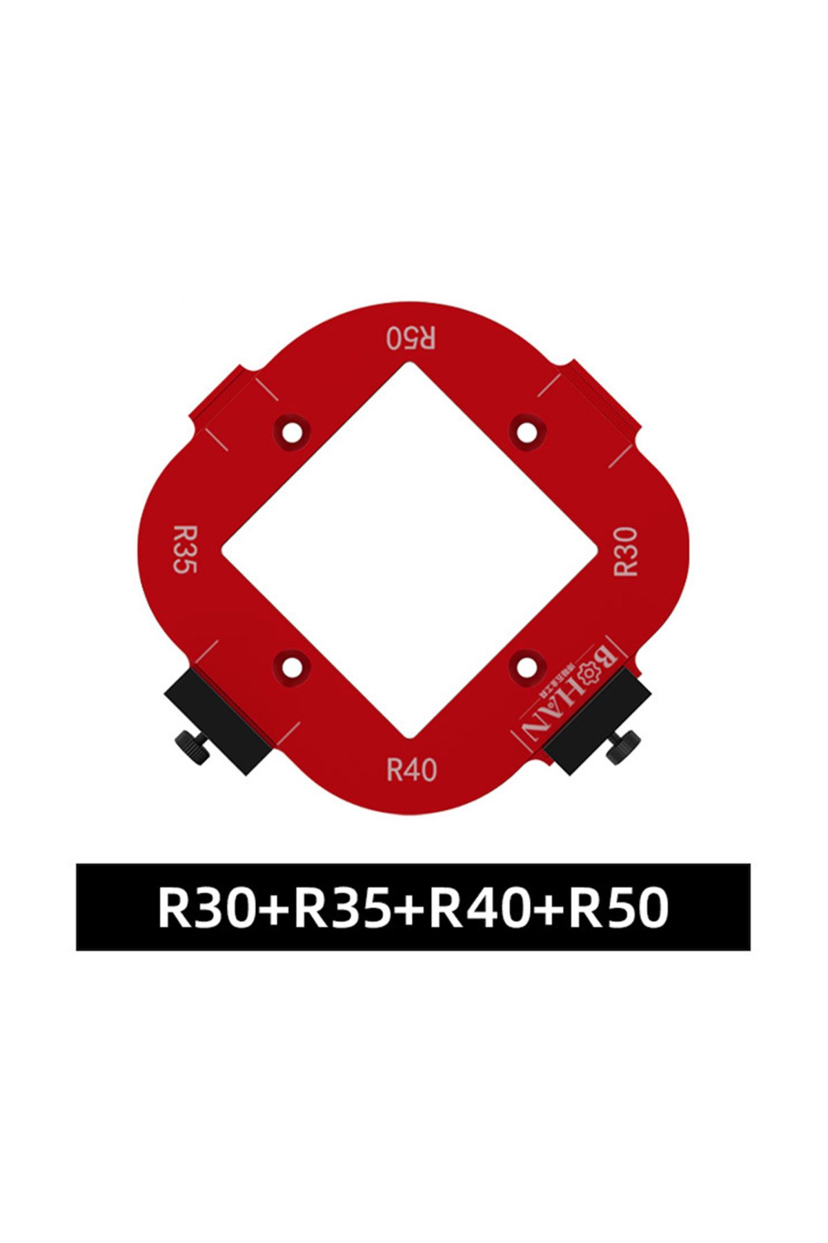Choice-R30-R50 4 in 1 Woodworking Router Arcs Angle Positioning Template Corner Radius Routers R10-R50 Radi 1