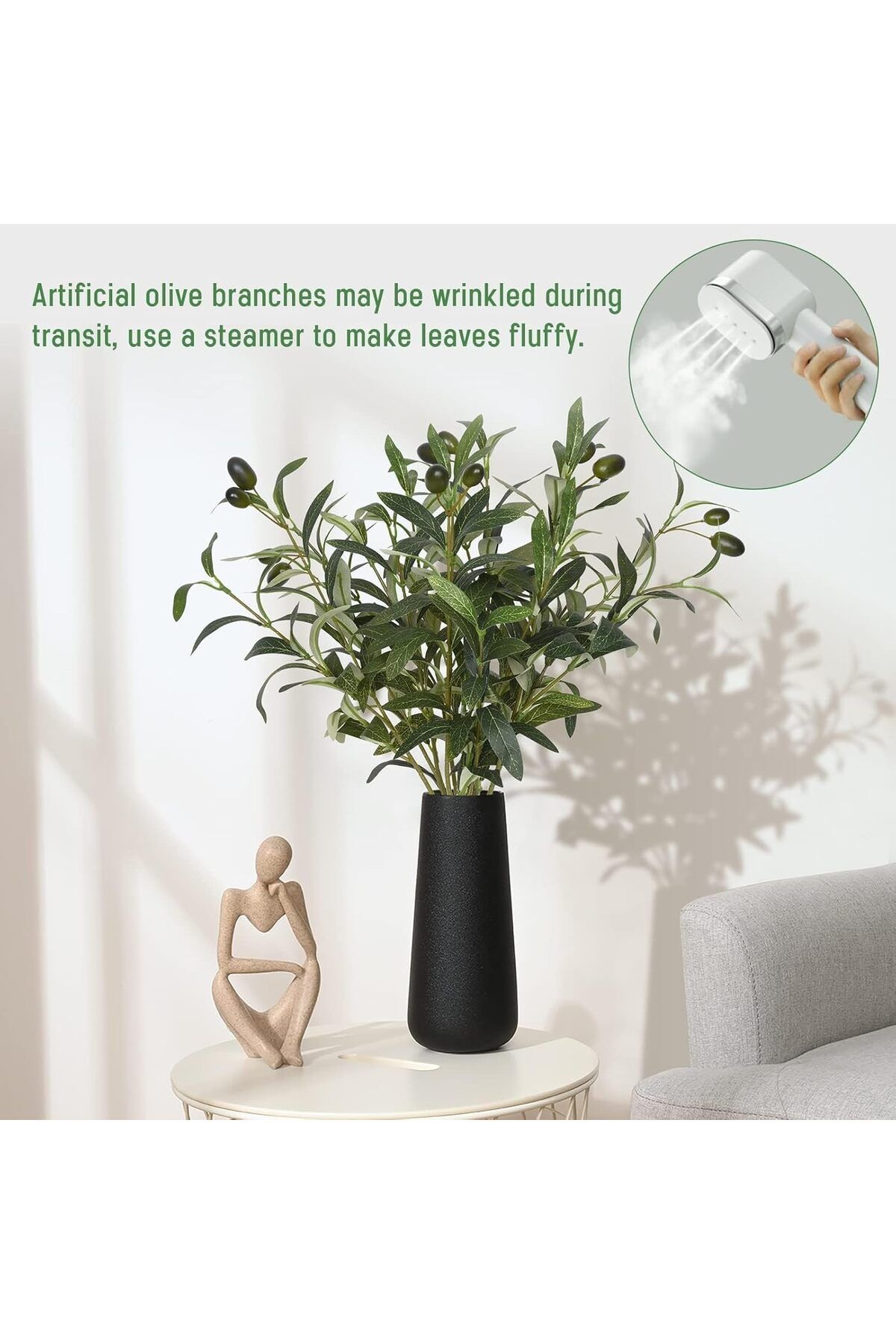 Generic-Faux Olive Branches for Vases, Olive Tree Branches with Lifelike Olives, Artificial Greenery Stems 2