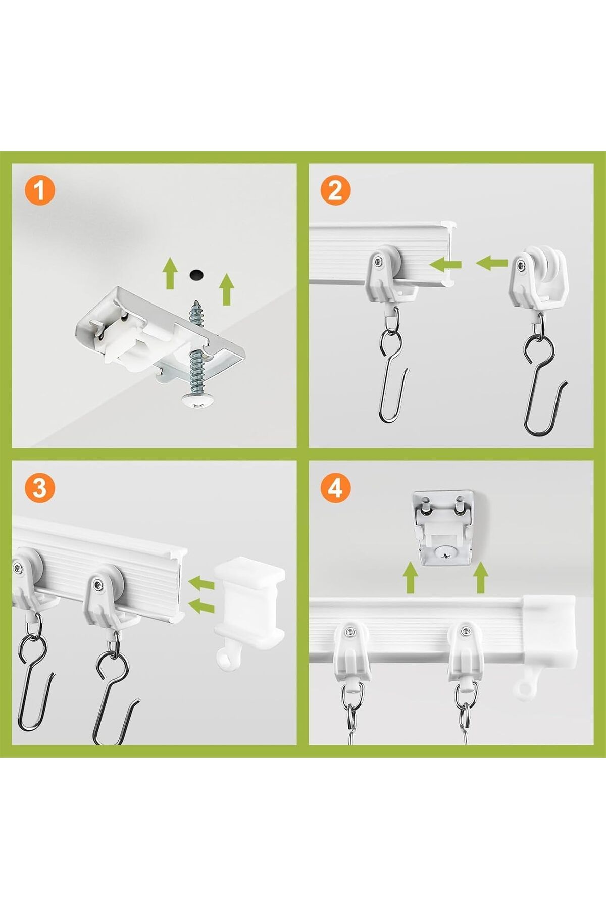 Generic-X spring Bendable Curtain Track, Curved Ceiling Track for Curtains, Includes Hooks for Ceiling Moun 4