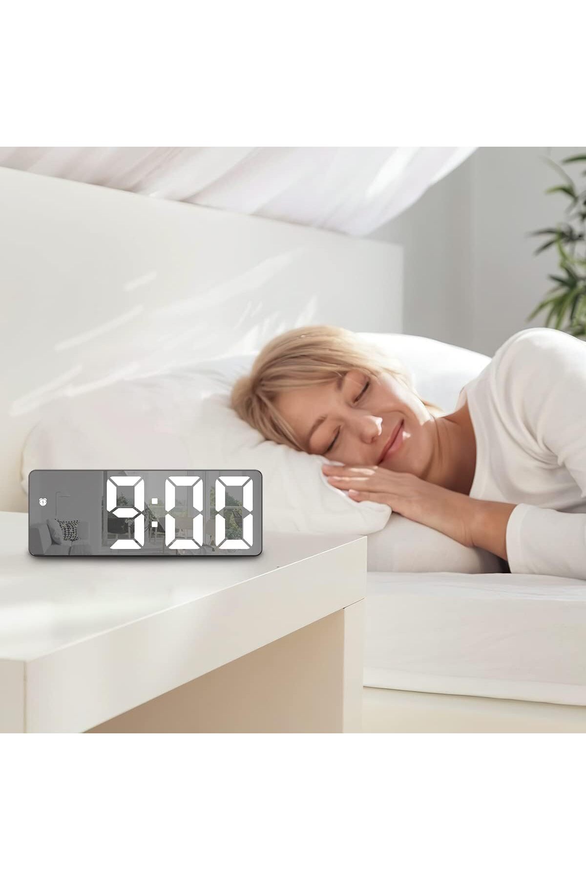 Generic-ساعة منبه رقمية X spring، ساعة رقمية بشاشة عرض LED كبيرة، سطوع قابل للتعديل، T 7