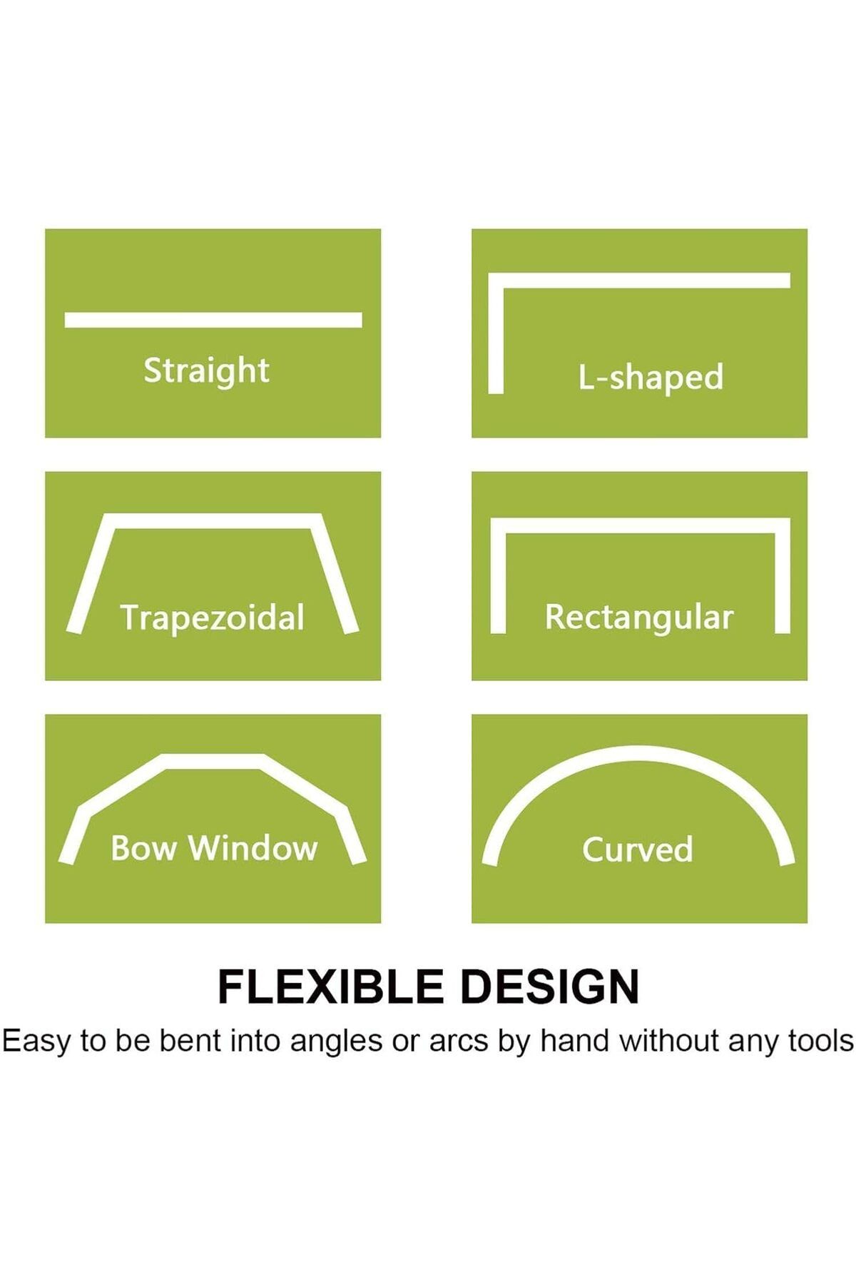Generic-X spring Bendable Curtain Track, Curved Ceiling Track for Curtains, Includes Hooks for Ceiling Moun 2