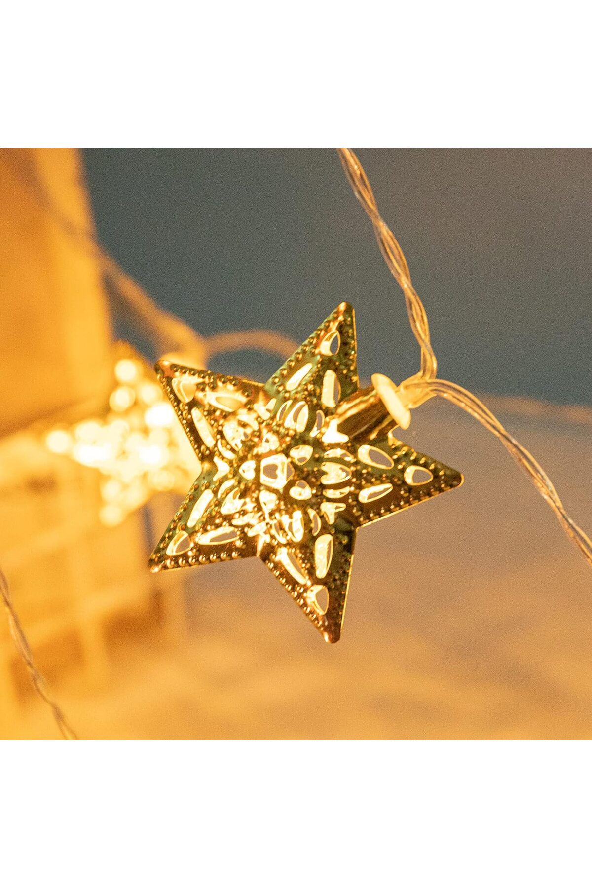 Generic-Vigdur 10Ft Star String Lights - 20 LEDs Star Fairy Lights Battery Operated with Timer Indoor Chris 4