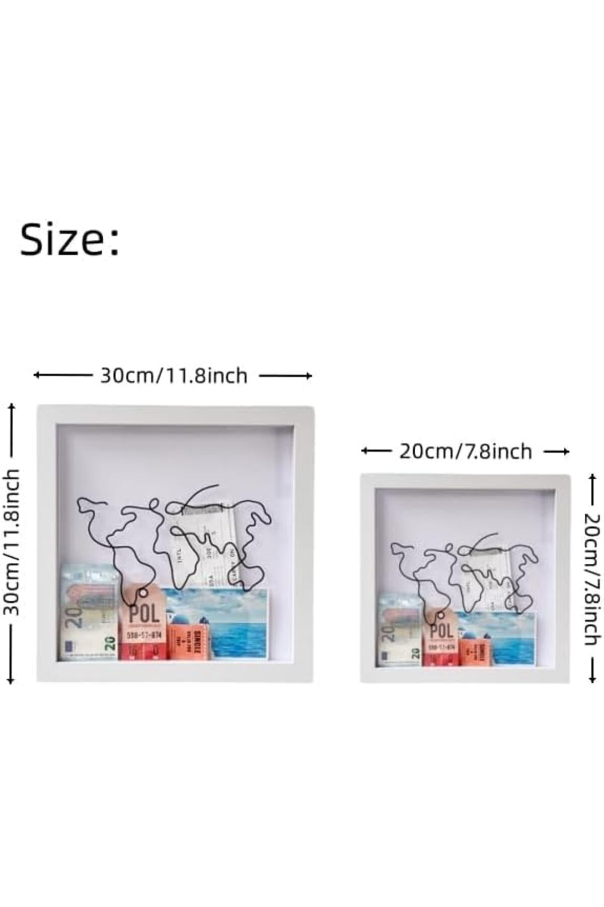 Generic-Adventure Archive Box, Travel Box for Memories, Loading Shadow Box Frame with HD Acrylic, 12 Inch T 2