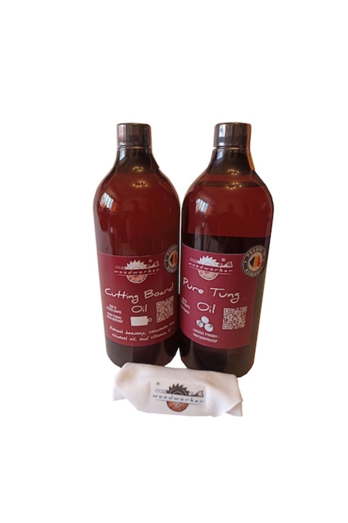 woodworker Dual Pack: Pure Tung Oil, Cutting Board Oil, Cotton Cloth, 1000ml/1000ml, - One Size
