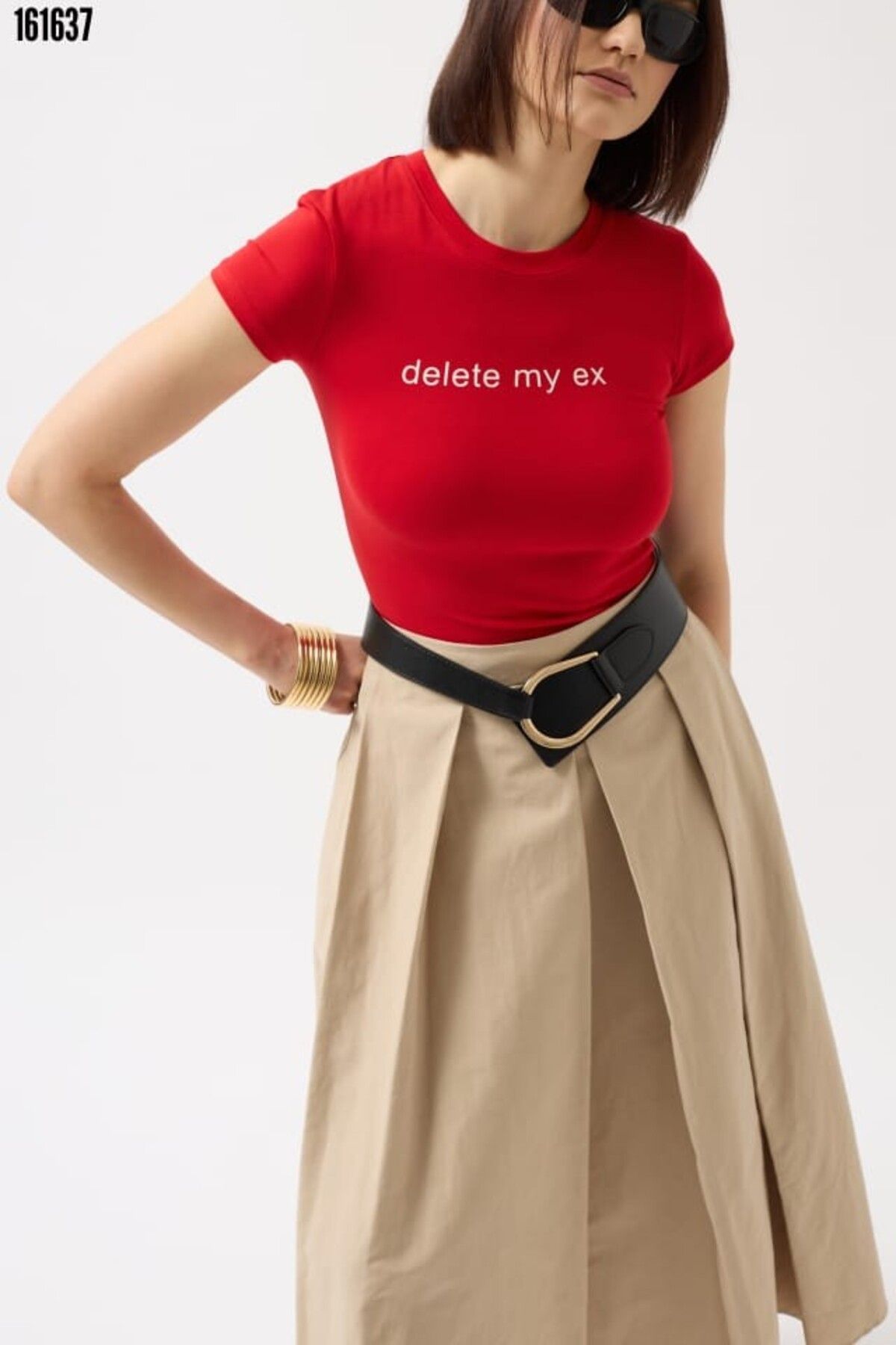 Cbm Delete my ex baskılı likralı crop t-shirt-SON GÖRSEL HEDİYE