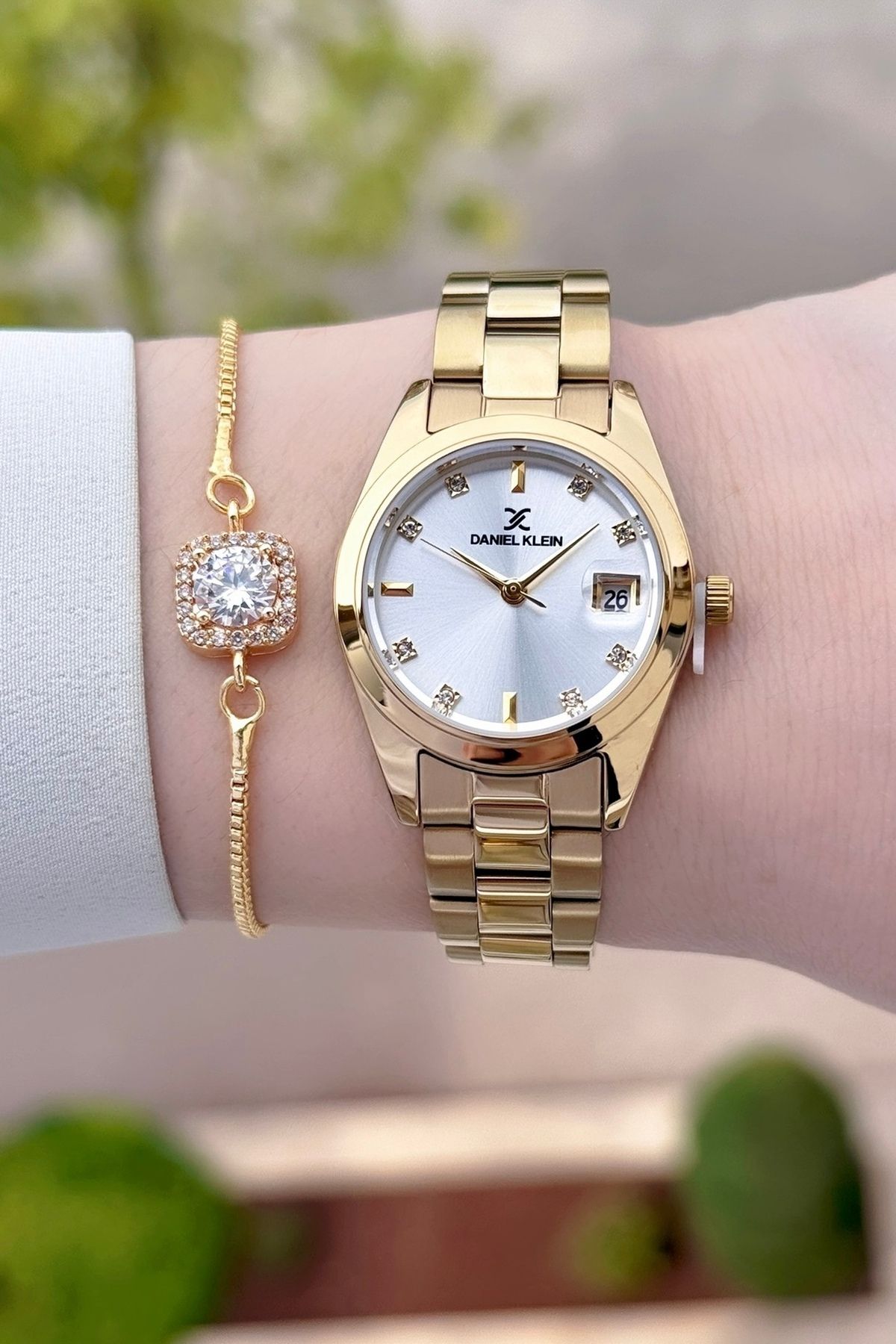 Daniel Klein Sarı Renk 24 Ay Garantili 28 Mm Kadın Kol Saati Ve Bileklik