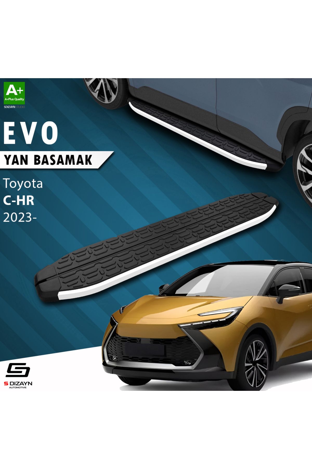Life Tuning S-Dizayn Toyota C-HR 2 Evo Aluminyum Yan Basamak 173 Cm 2023 Üzeri A+ Kalite