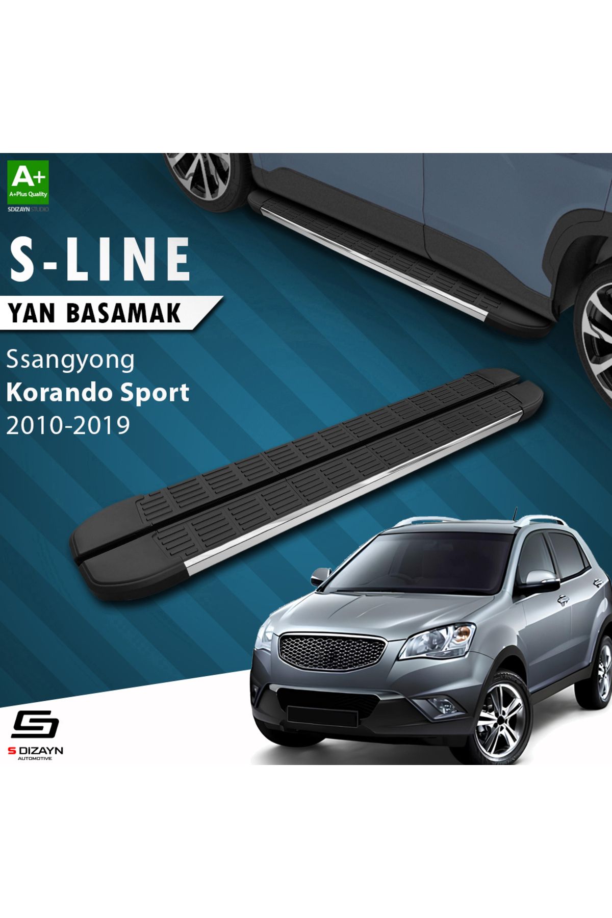 Life Tuning S-Dizayn Ssangyong Korando Sport S-Line Krom Yan Basamak 203 Cm 2010-2019 A+ Kalite