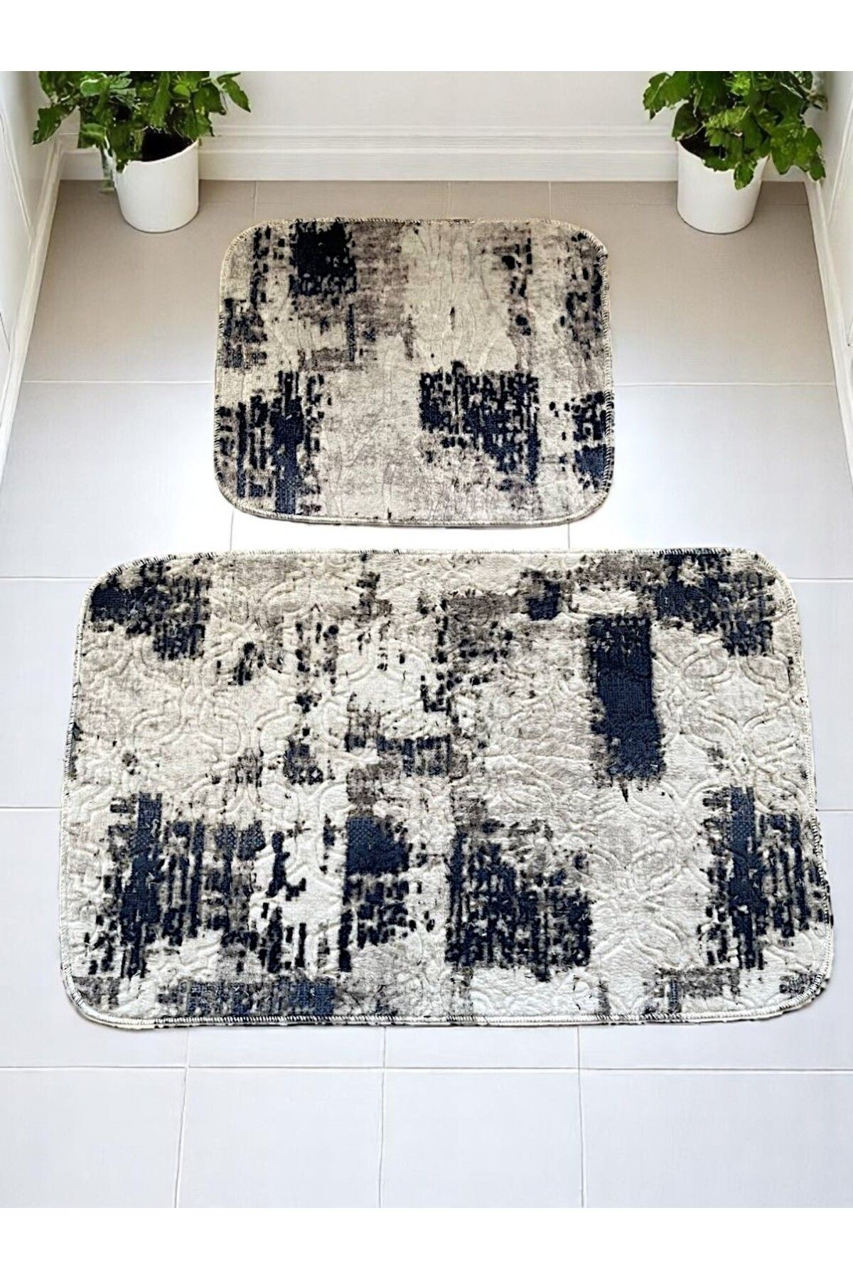 MixCotton Home Banyo Paspası Kaymaz Taban 80x50 Cm + 40x50 Cm