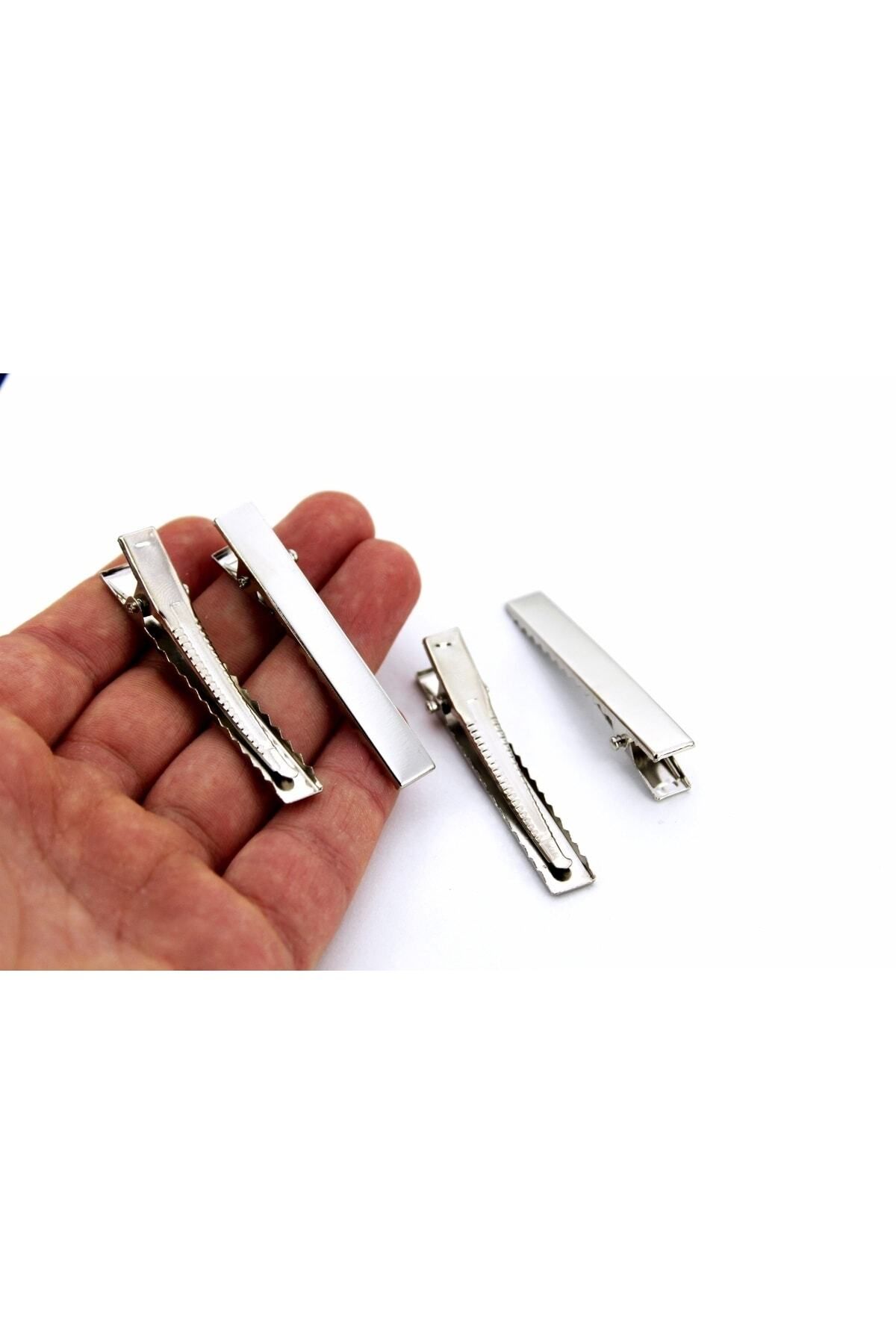 fema aksesuar 10 Adet - 5.5 Cm Nikel Kaplama Maşa Toka, Pens Toka, Timsah Toka, Saç Tokası, 1.kalite, Yerli Üretim