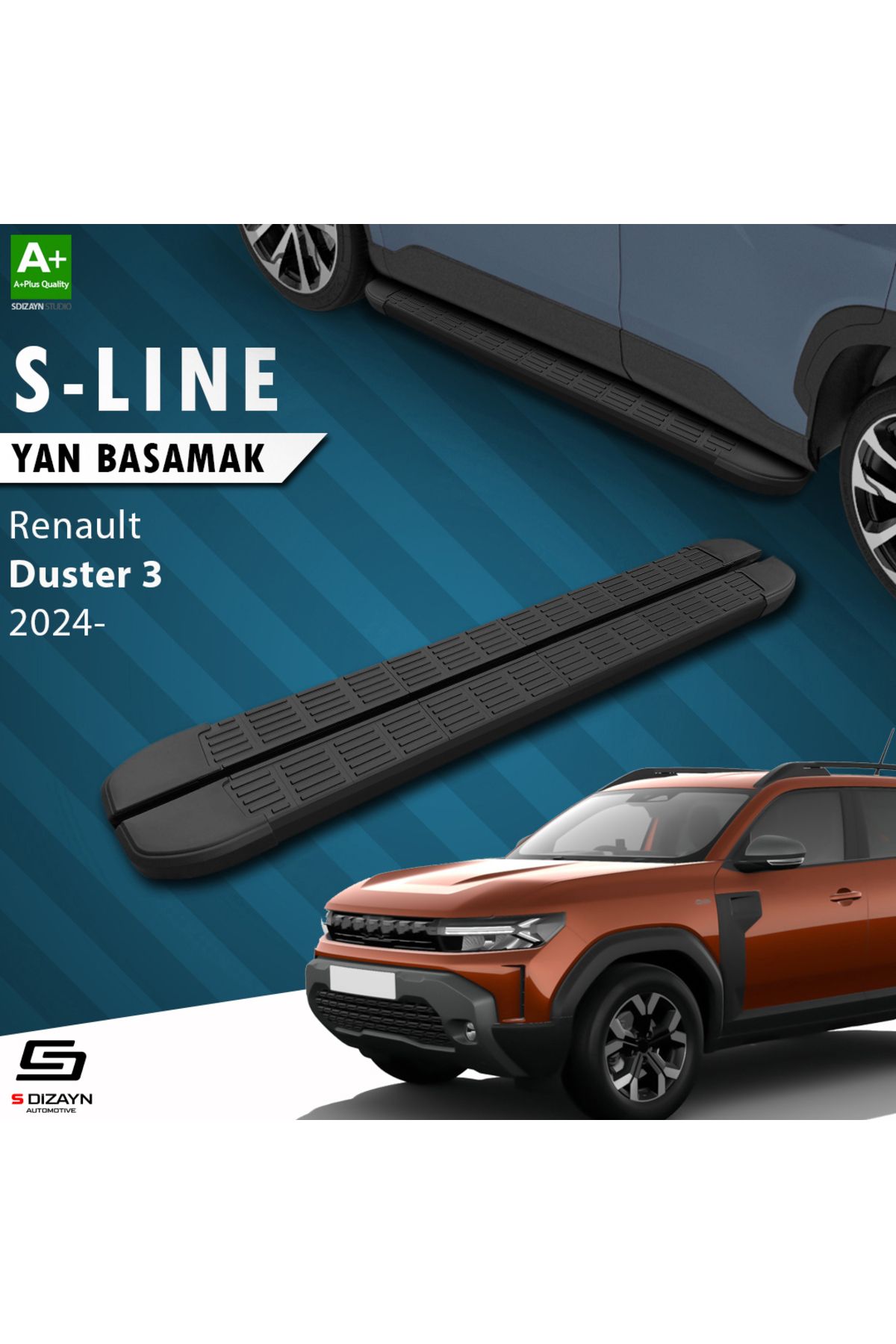 Life Tuning S-Dizayn Renault Duster 3 S-Line Siyah Yan Basamak 183 Cm 2024 Üzeri A+ Kalite