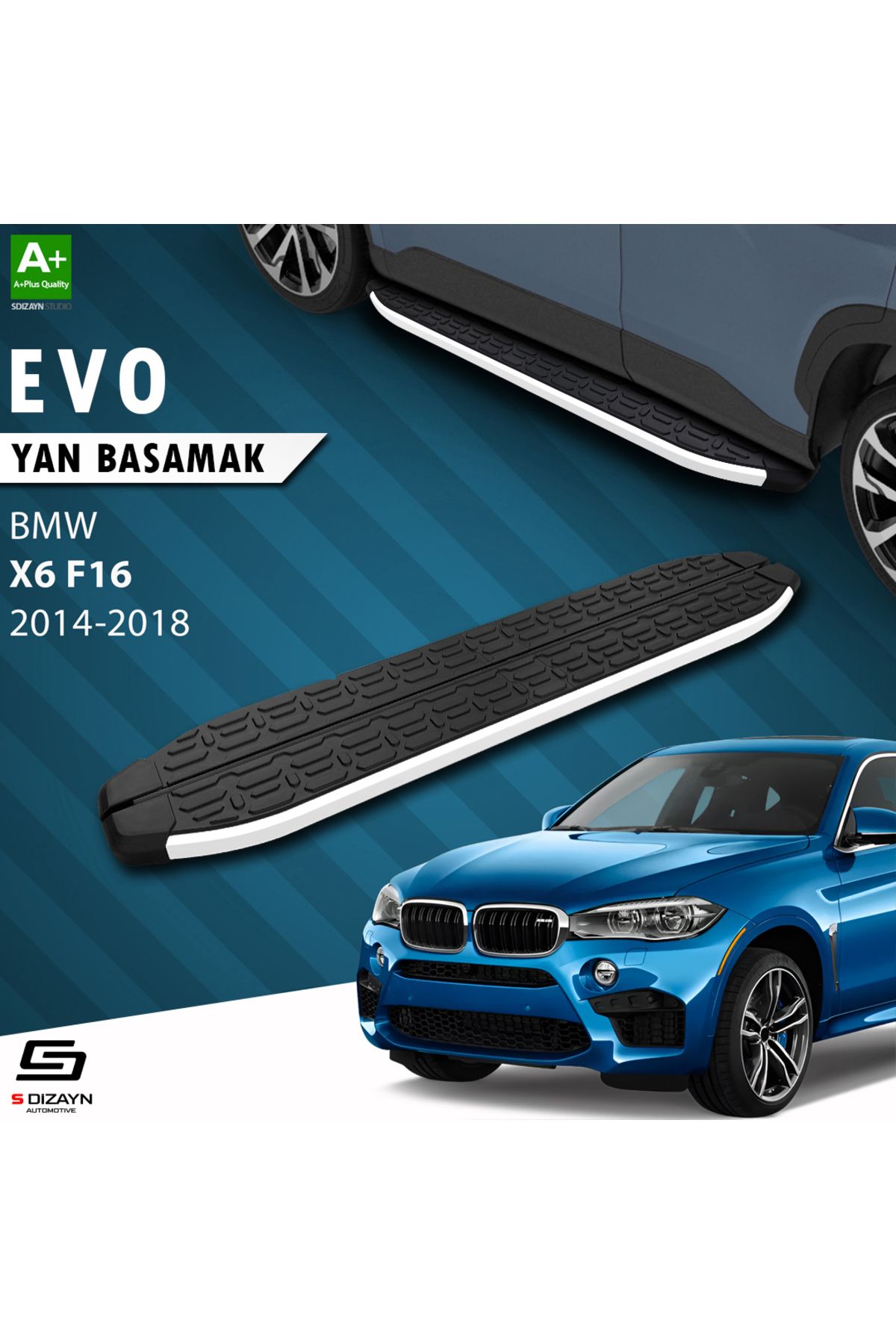 Life Tuning S-Dizayn Bmw X6 F16 Evo Aluminyum Yan Basamak 193 Cm 2014-2018 A+ Kalite