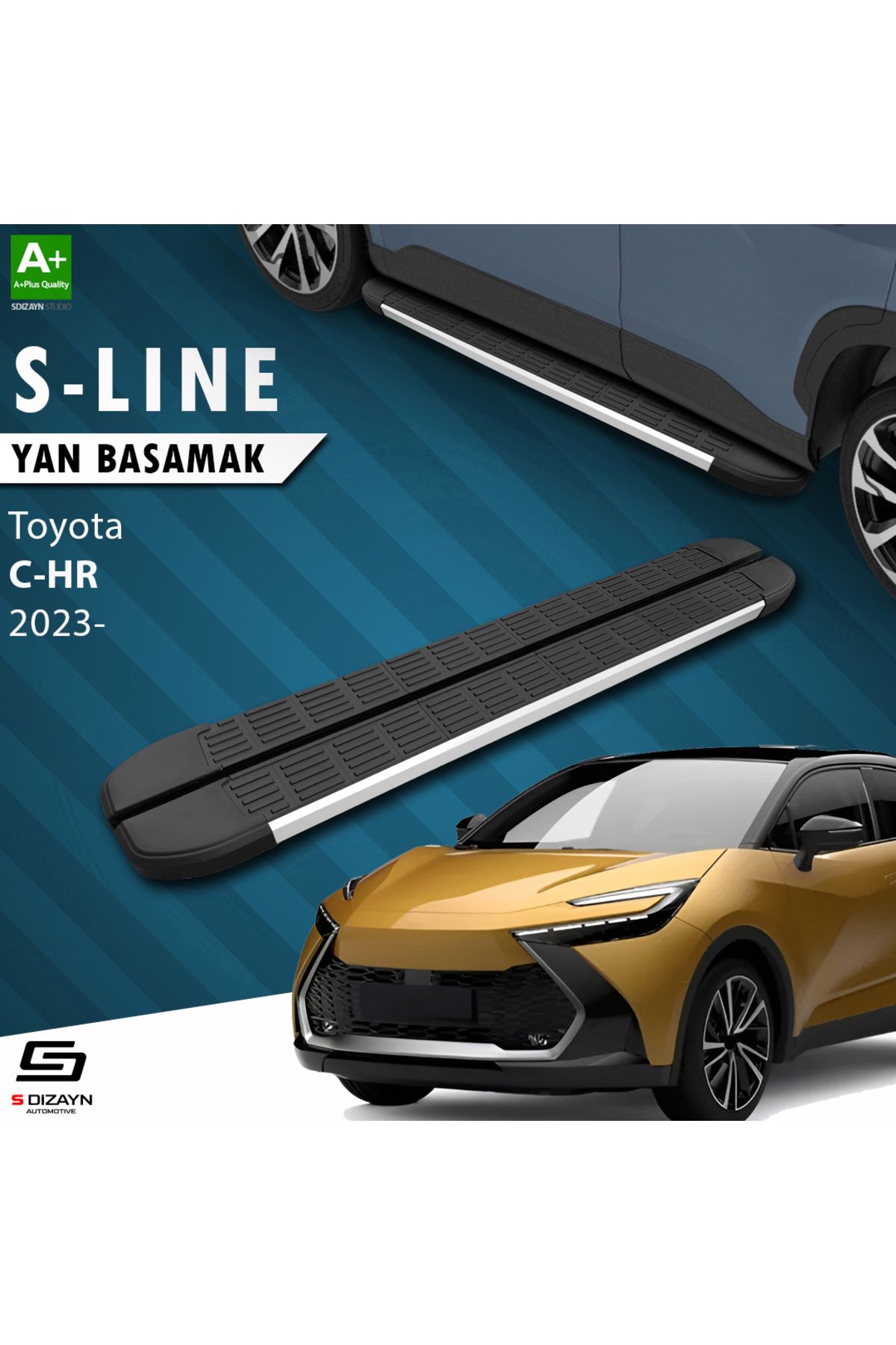 Life Tuning S-Dizayn Toyota C-HR 2 S-Line Aluminyum Yan Basamak 173 Cm 2023 Üzeri A+ Kalite
