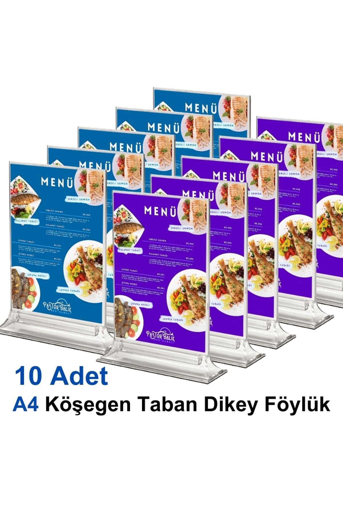 Karlobi A4 Köşeli Taban Dikey Föylük - 10 Adet | Upright Föylük | - | Masaüstü Menü | - | Bilgilendirme |