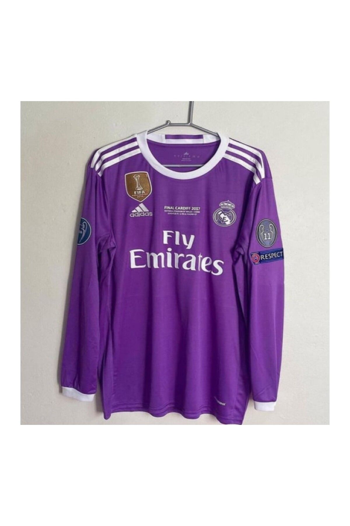 yenteks Real.Madrid.Ronaldo Uzun Kol 2017 Cardif Ligi Mor Yetişkin Forması