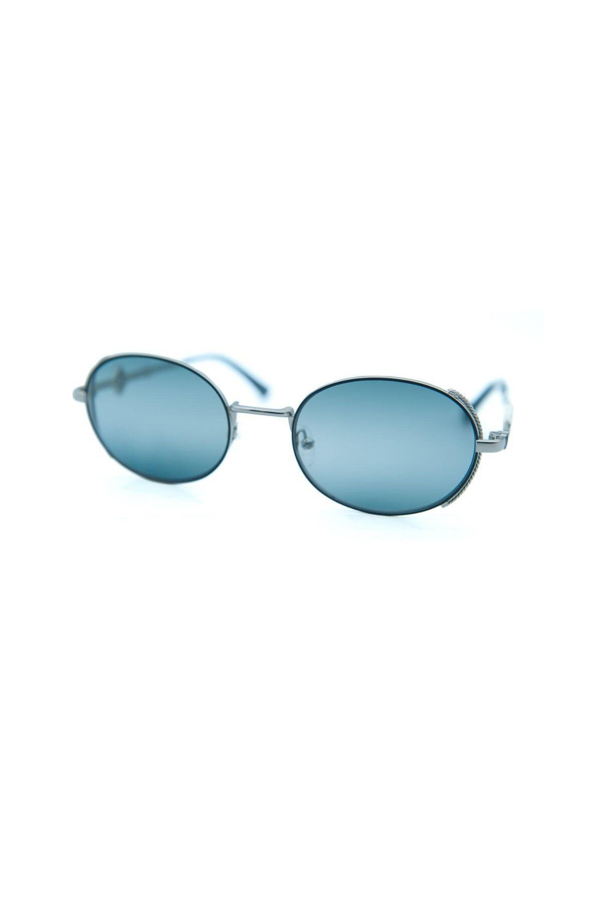 Ferfarini FF 1484 470 54 Unisex Oval Gri Metal Güneş Gözlüğü