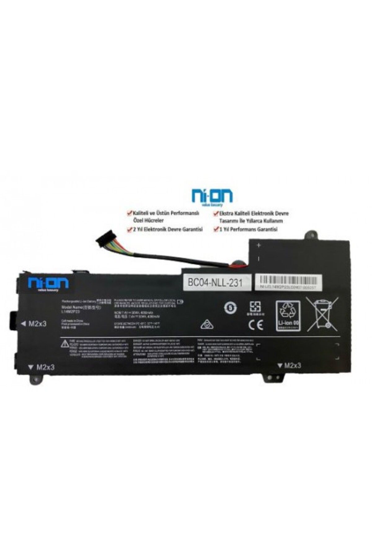 NION Lenovo L14L2P22 5B10H17230 5B10K10178 5B10K10219 uyumlu Notebook Batarya - Pil