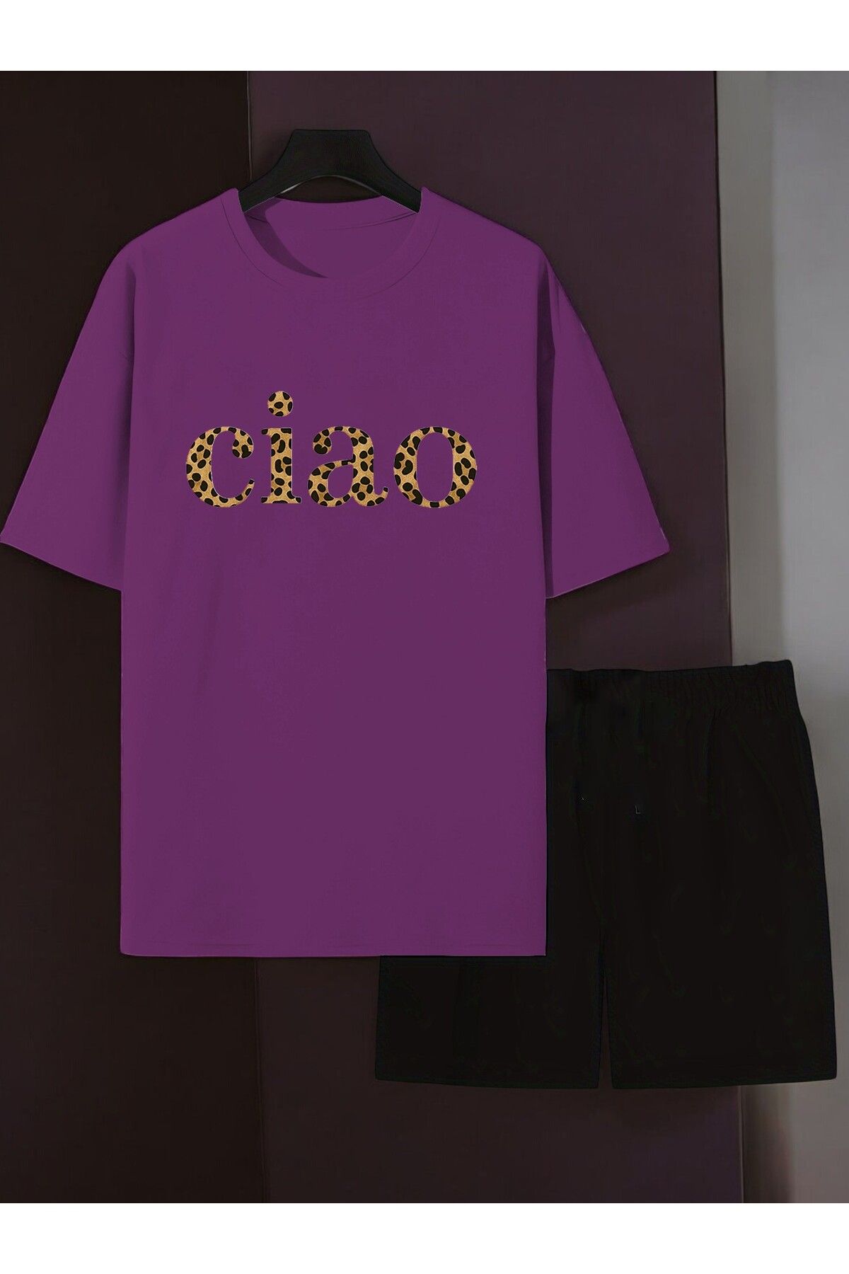 uyguntarz Unisex Ciao Baskılı Tasarım Şort Takım