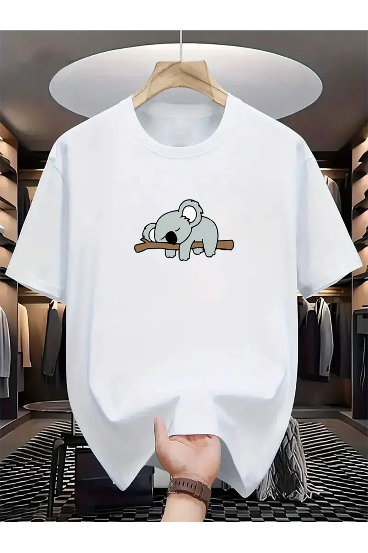 aynewmoda Moda Koala Tişörtü - Normal Yuvarlak Yaka, Hafif ve Esnek