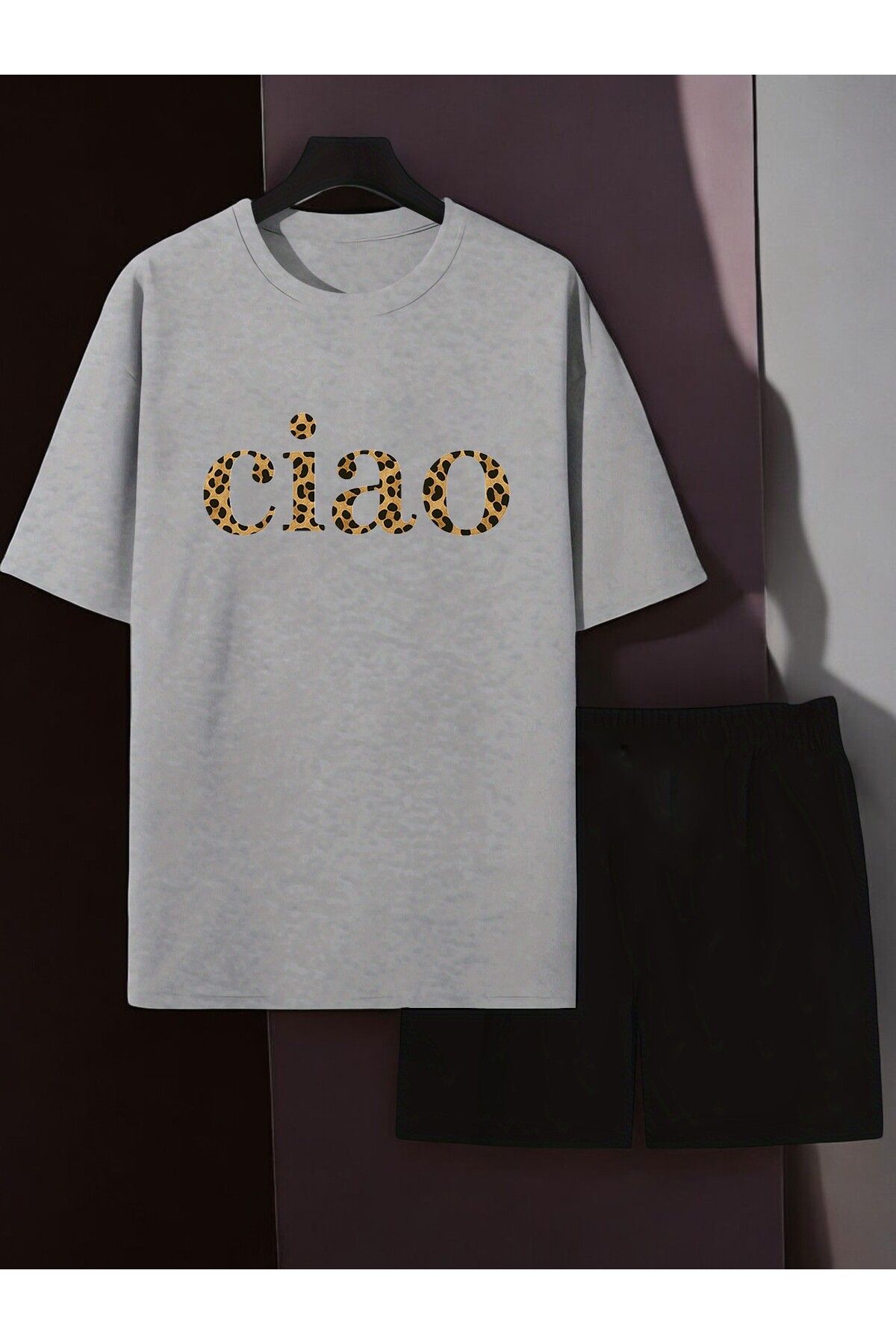 uyguntarz Unisex Ciao Baskılı Tasarım Şort Takım