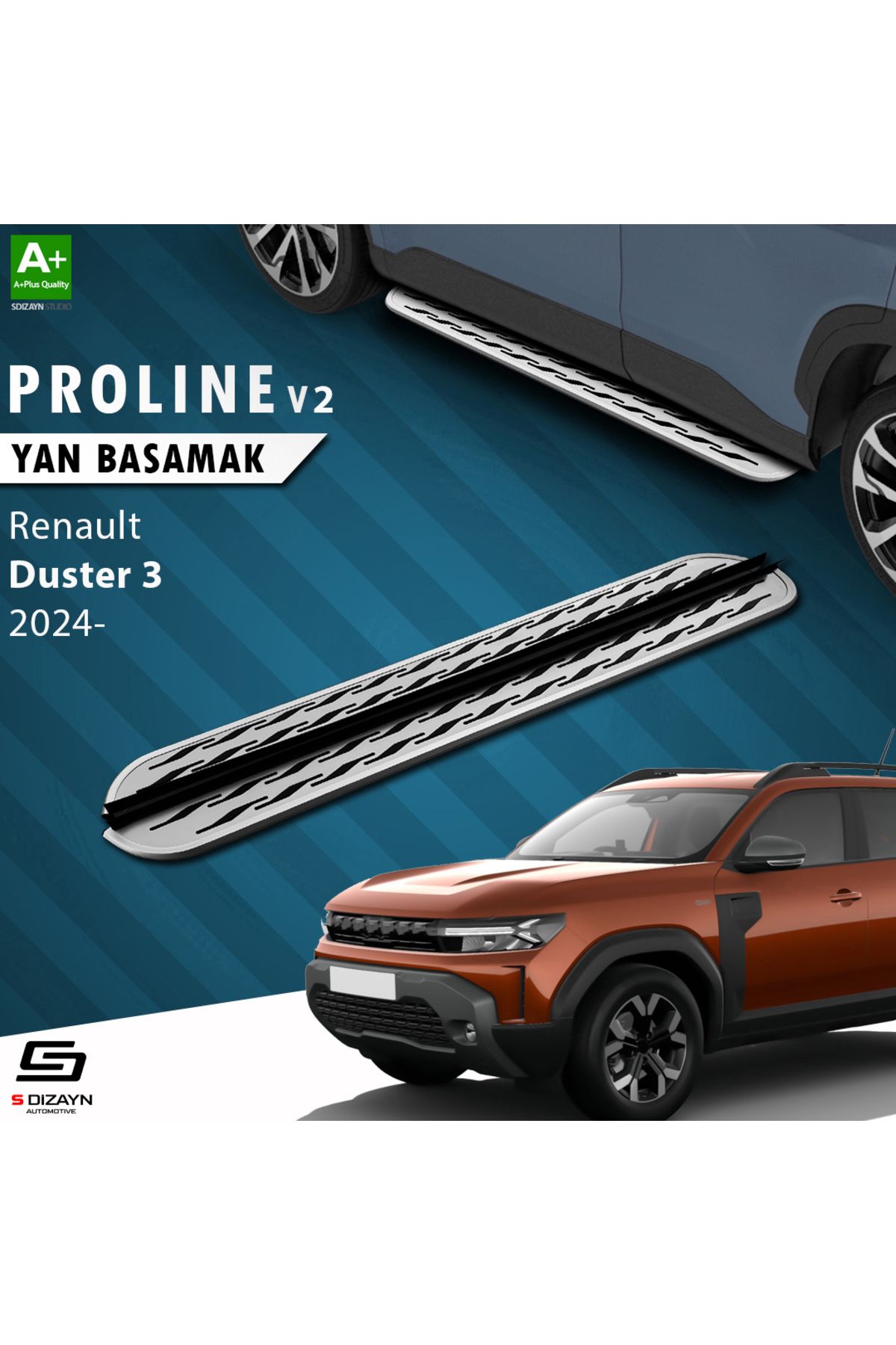 Life Tuning S-Dizayn Renault Duster 3 OEM Still Pro V2 Aluminyum Yan Basamak 183 Cm 2024 Üzeri A+ Kalite