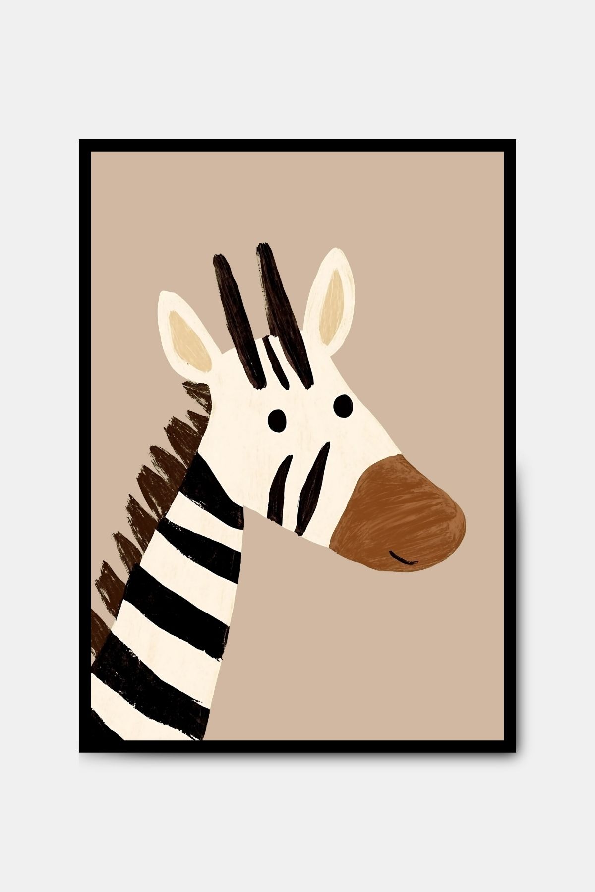 PİTAYA Sevimli Zebra Poster - Çerçevesiz Tasarım Çocuk Poster Tablo Bebek Odası Duvar Dekor