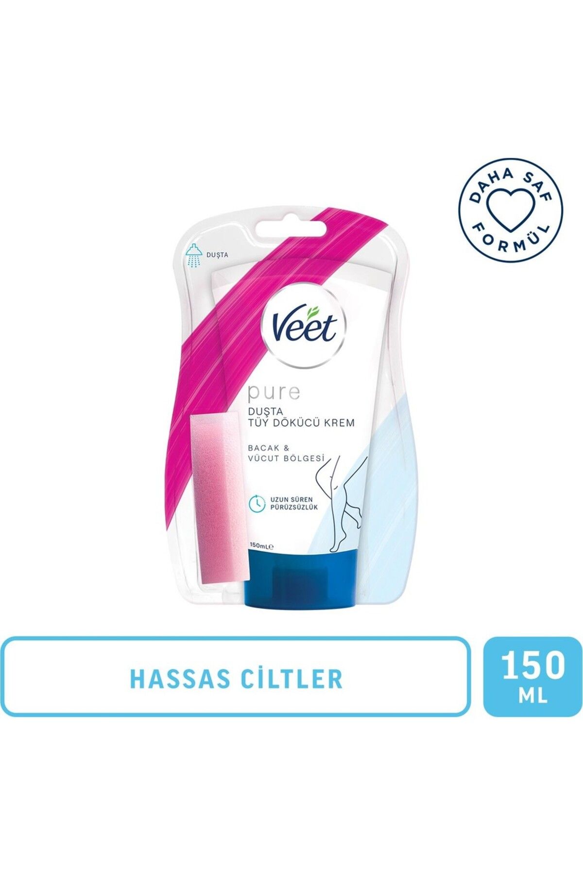 Veet Pure Duşta Tüy Dökücü Krem Hassas Ciltler 150ml, Amonyaksız Ferah Koku