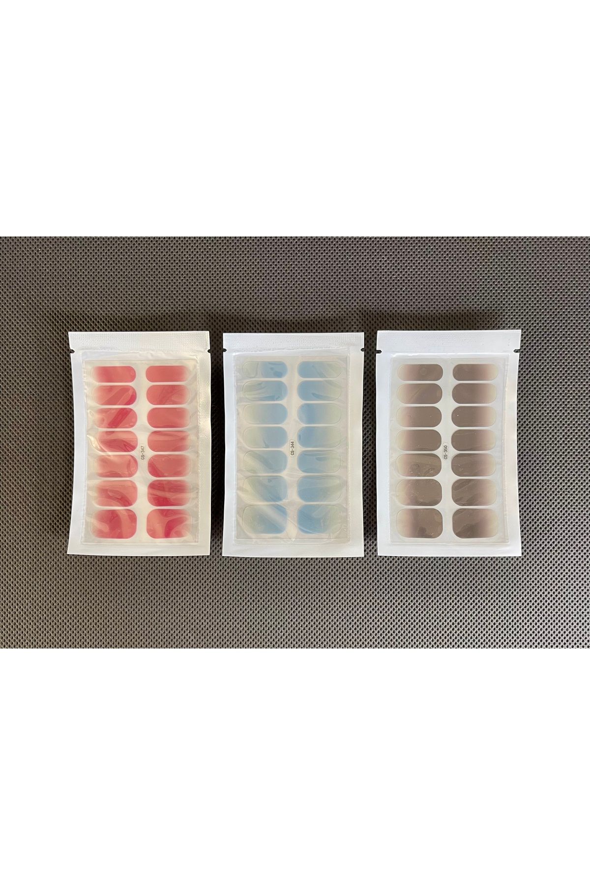 zeinapp Karışık Renkli Tırnak Sticker Jel Tırnak Üç Farklı Degrade Renk
