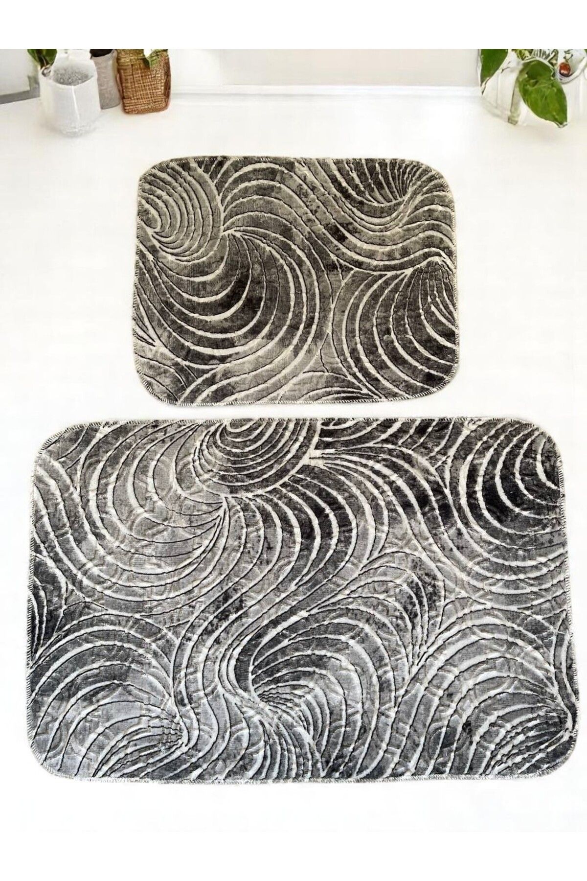 MixCotton Home Banyo Paspası Kaymaz Taban 80x50 Cm + 40x50 Cm