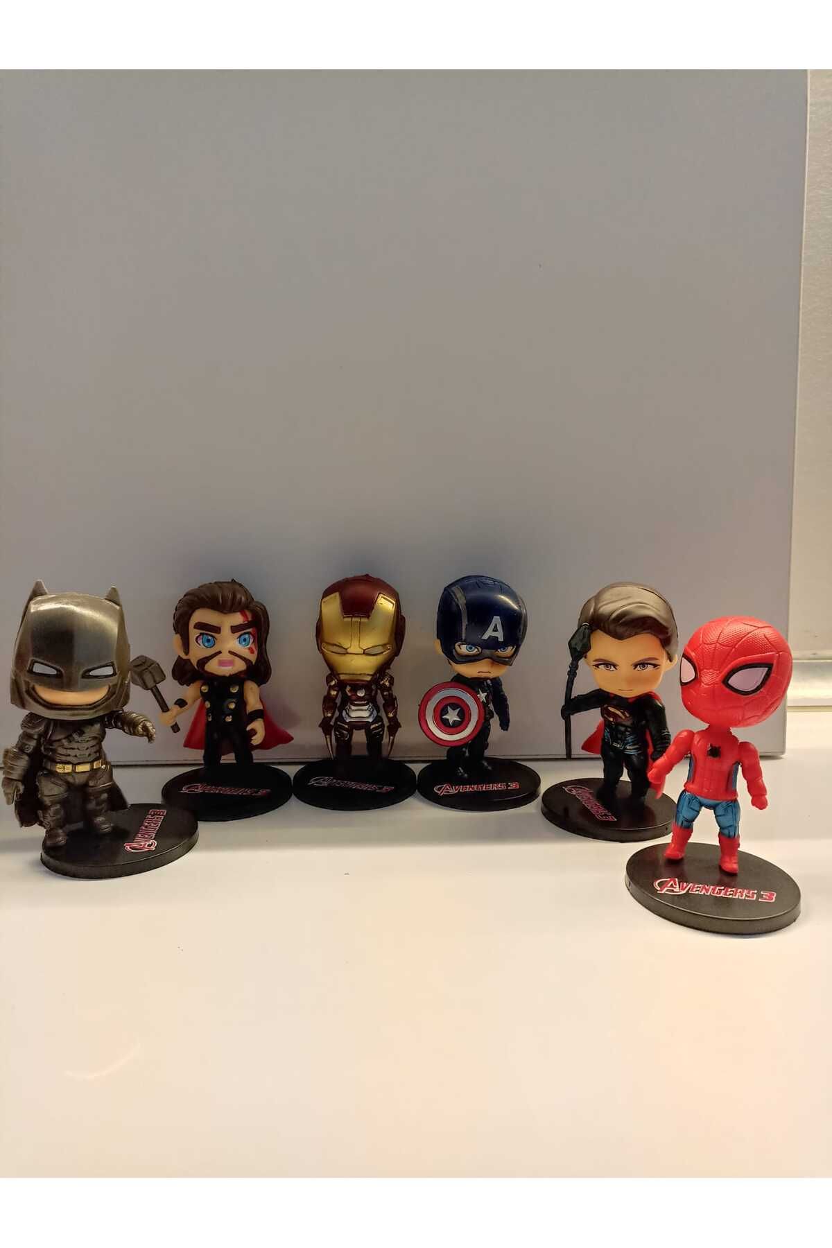 smilechild Thor Ironman Kaptan Amerika Batman Superman Figür 6'lı Süper kahraman Figür Seti