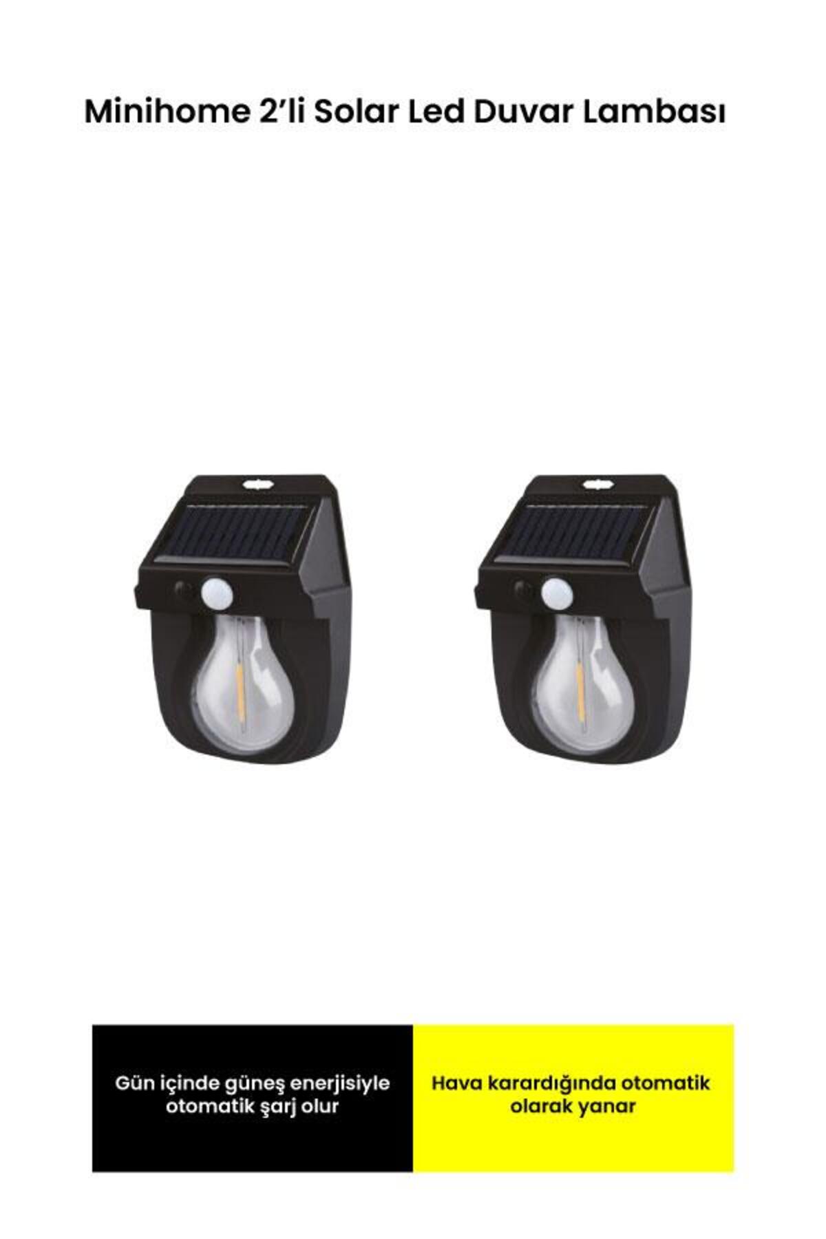 Mh-2982 Solar Wall Lamp with Darkness and Motion Sensor 2pcs