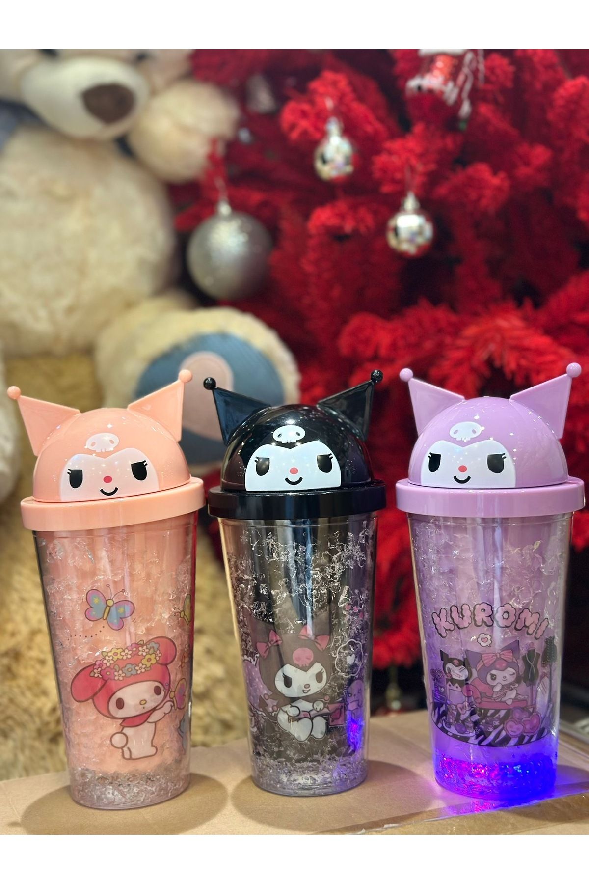 happystoretr Kuromi plastik pipetli bardak 450 ml