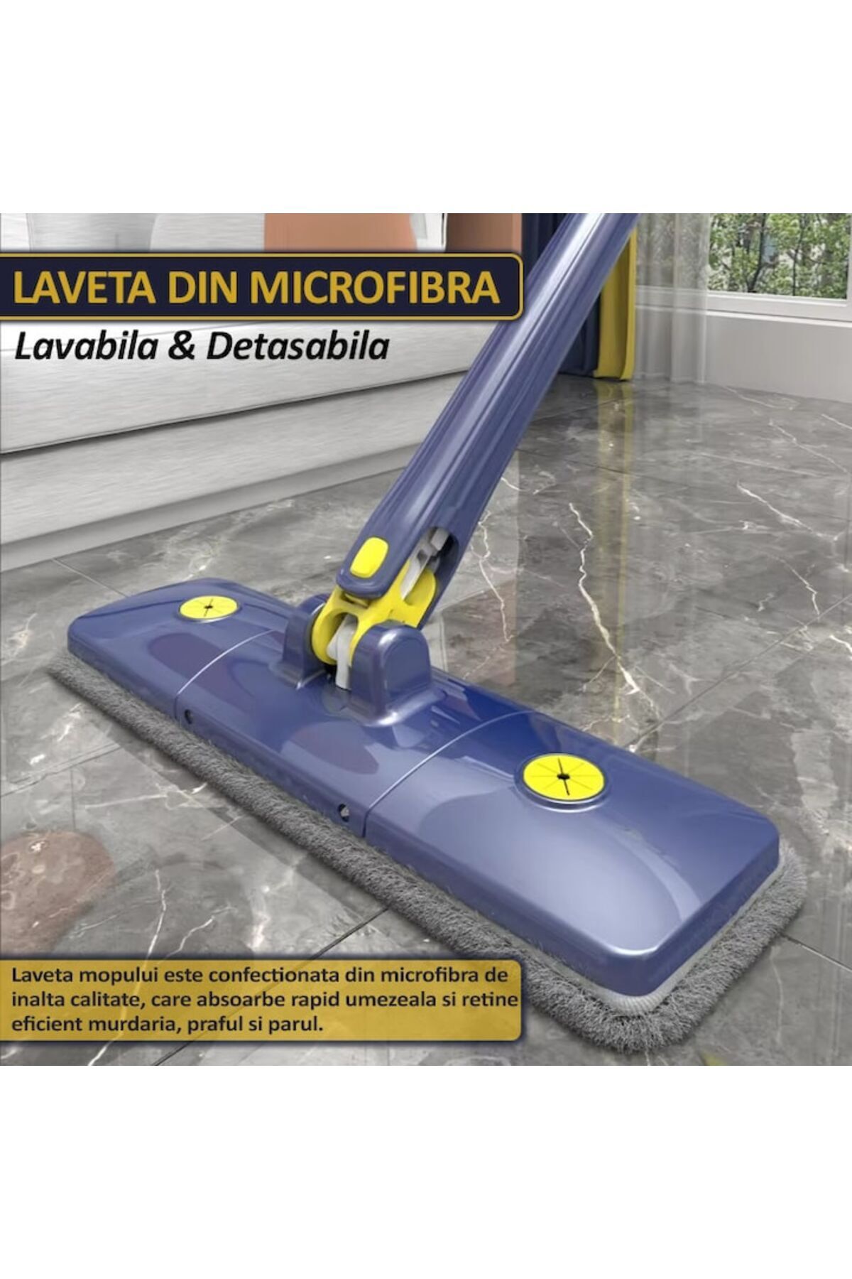 NEXTLY-Multifunctional Mop Set With 9 Cloths For Dry And Wet Surfaces, Rectangular Head 7