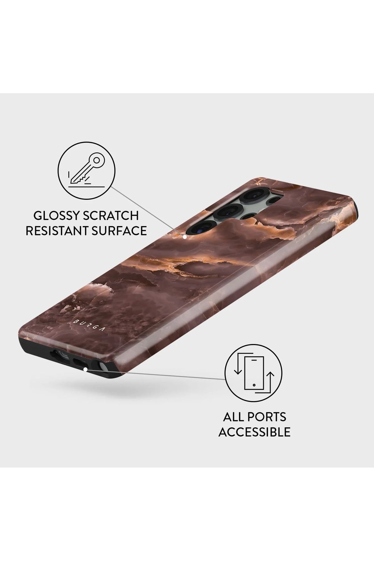 Samsung-Burga Case Galaxy S25ultra Hybrid 2 Layer Hard Shell Silicone Protective, Scratch Resistant 4