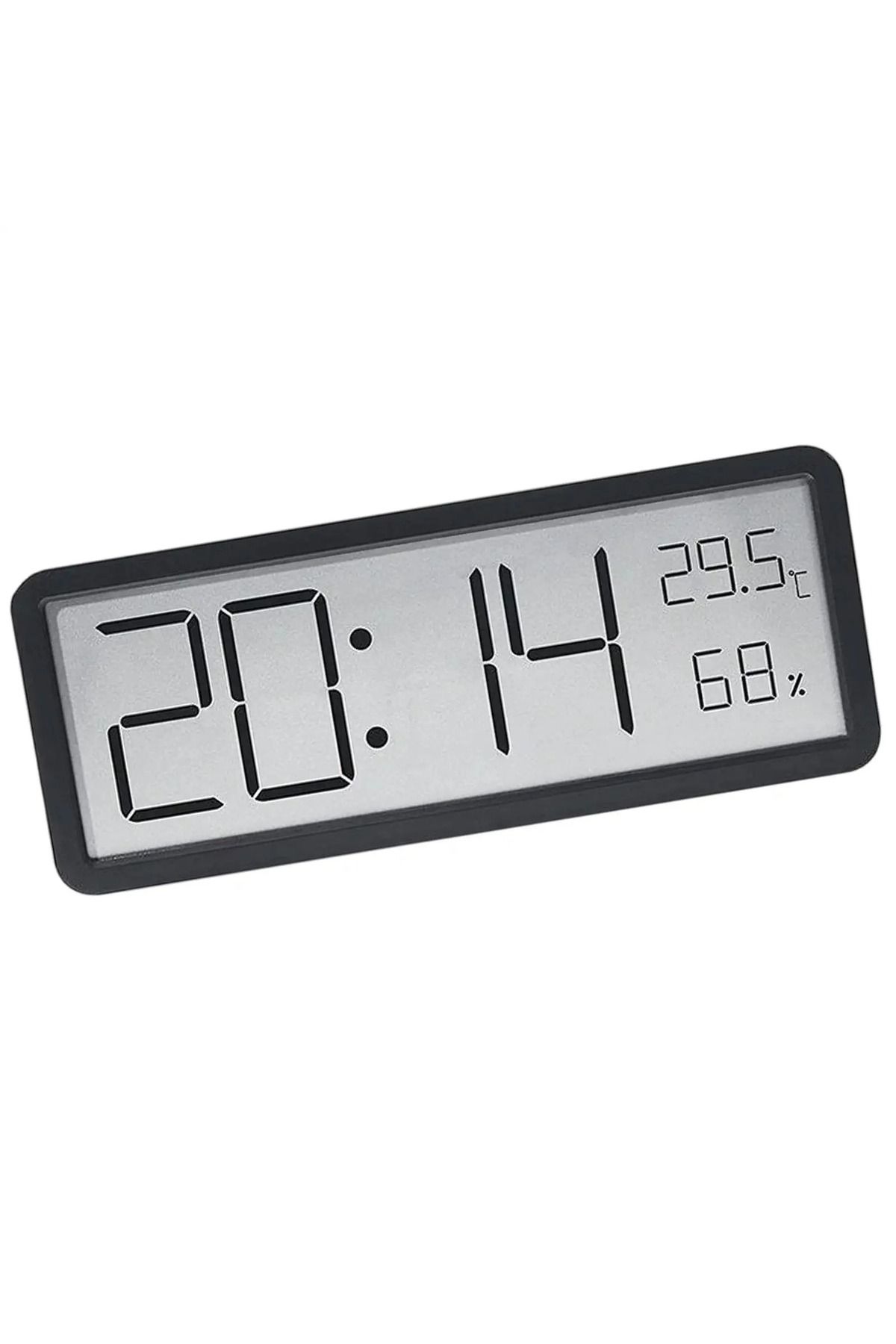 HPYTECH Dijital Masa ve Duvar Saati Termometre & Nem Göstergeli LCD Saat Büyük Ekranlı, Sessiz