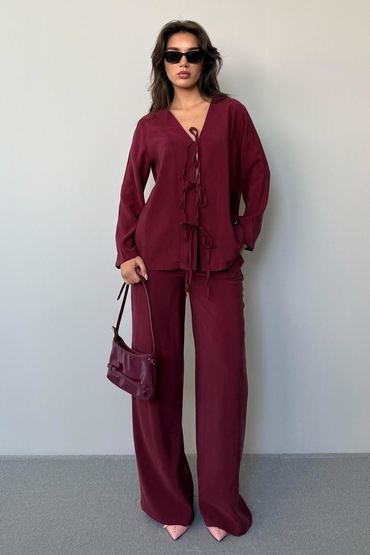 Seeh Bordo Önü Bağlamalı Alt Üst Takım Sh240