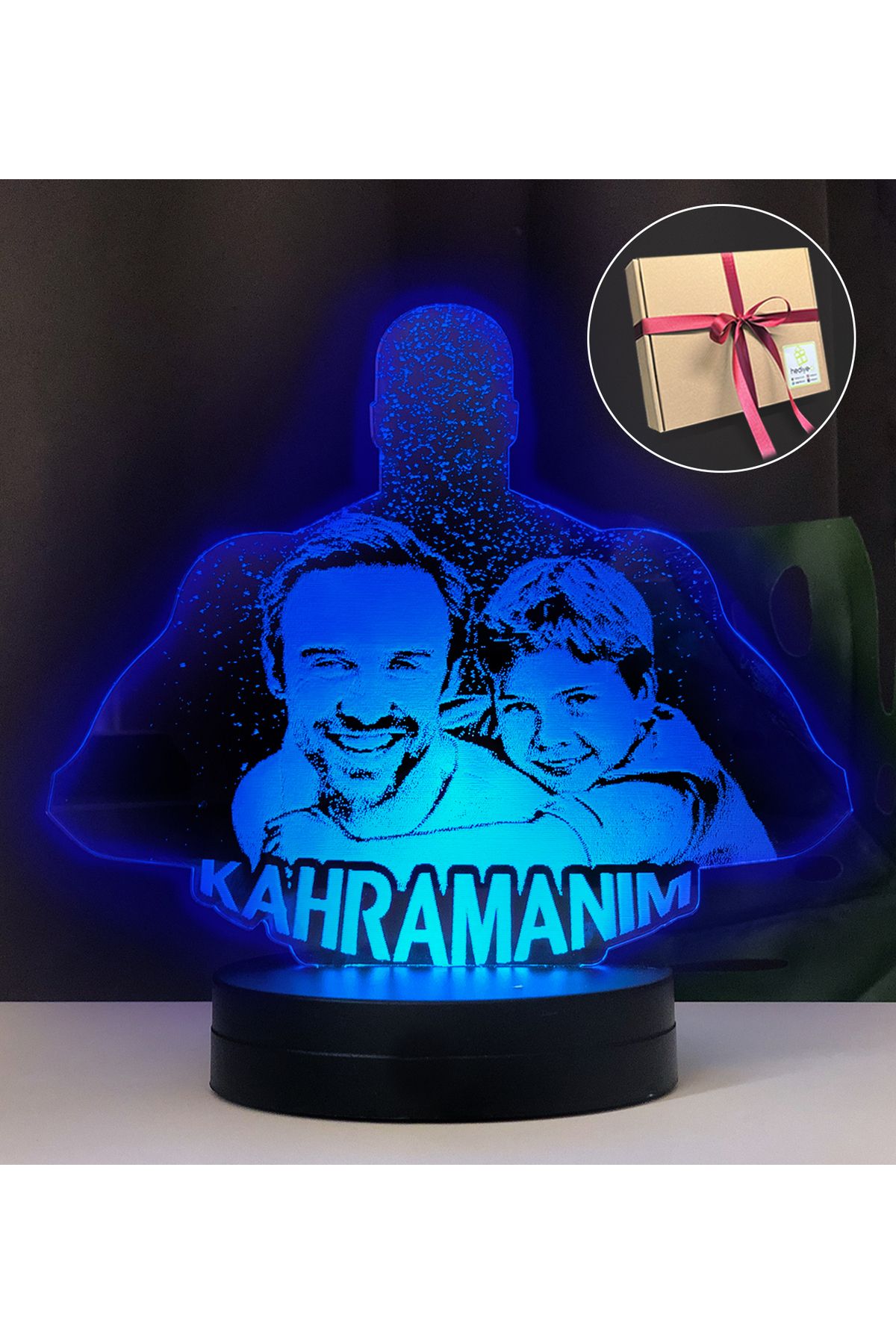hediye-ci Babalara Özel Kahramanım Modelli Resimli 3d Led Gece Lambası