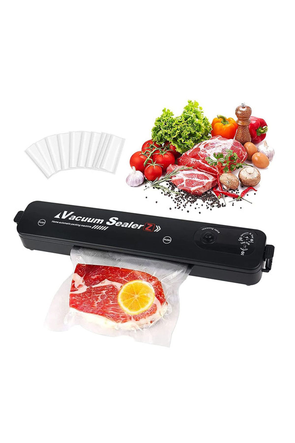 NEXTLY-Set Aparat De Vidat Si Sigilat Cu Vacuum Si 2 Role Pungi Pentru Vidat 500x15cm , Pentru 3